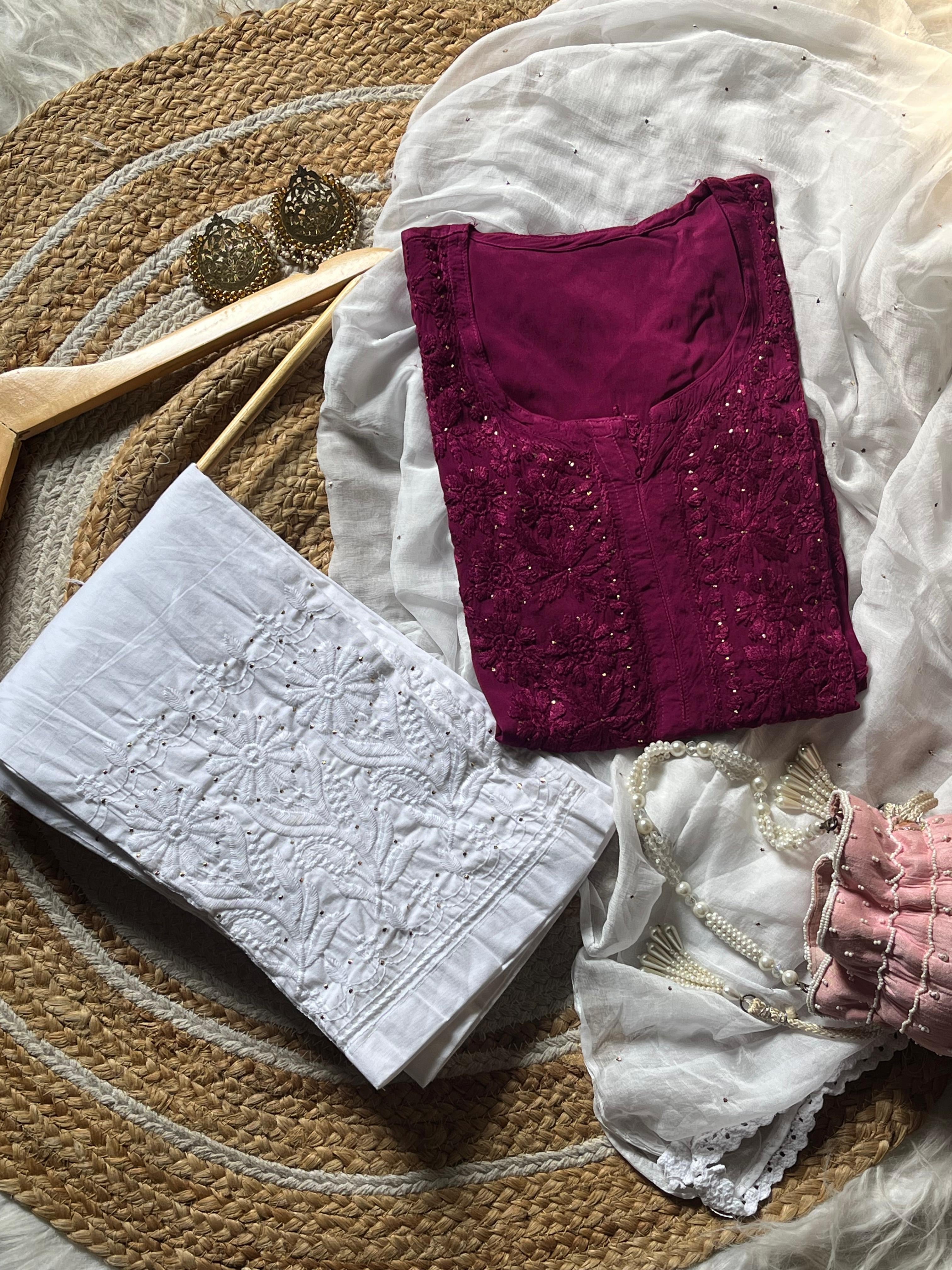 Zoya Heavy Worked Muqaish 3pc Modal Cotton Set