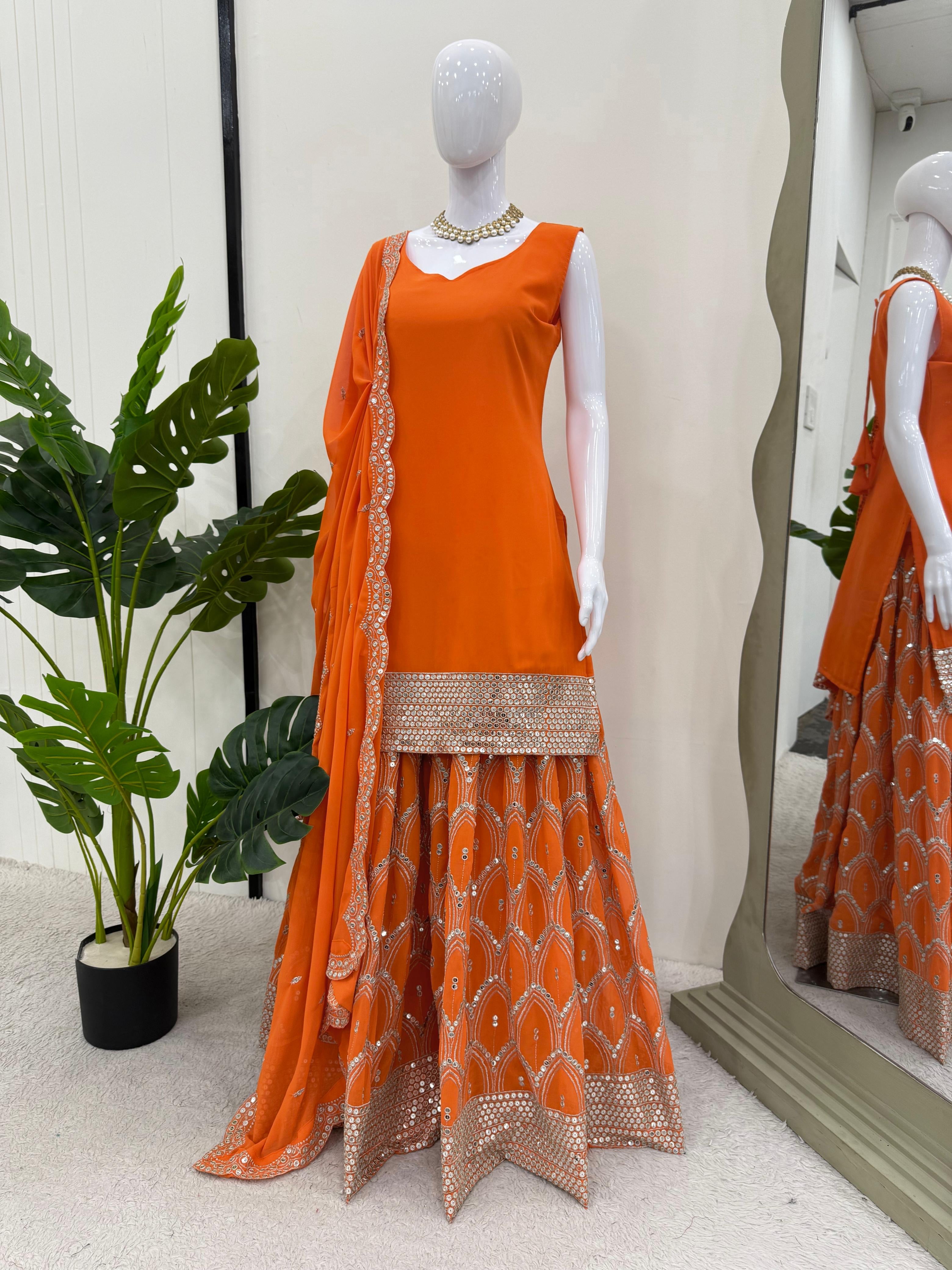 Orange 3pc Trending Wedding Suit