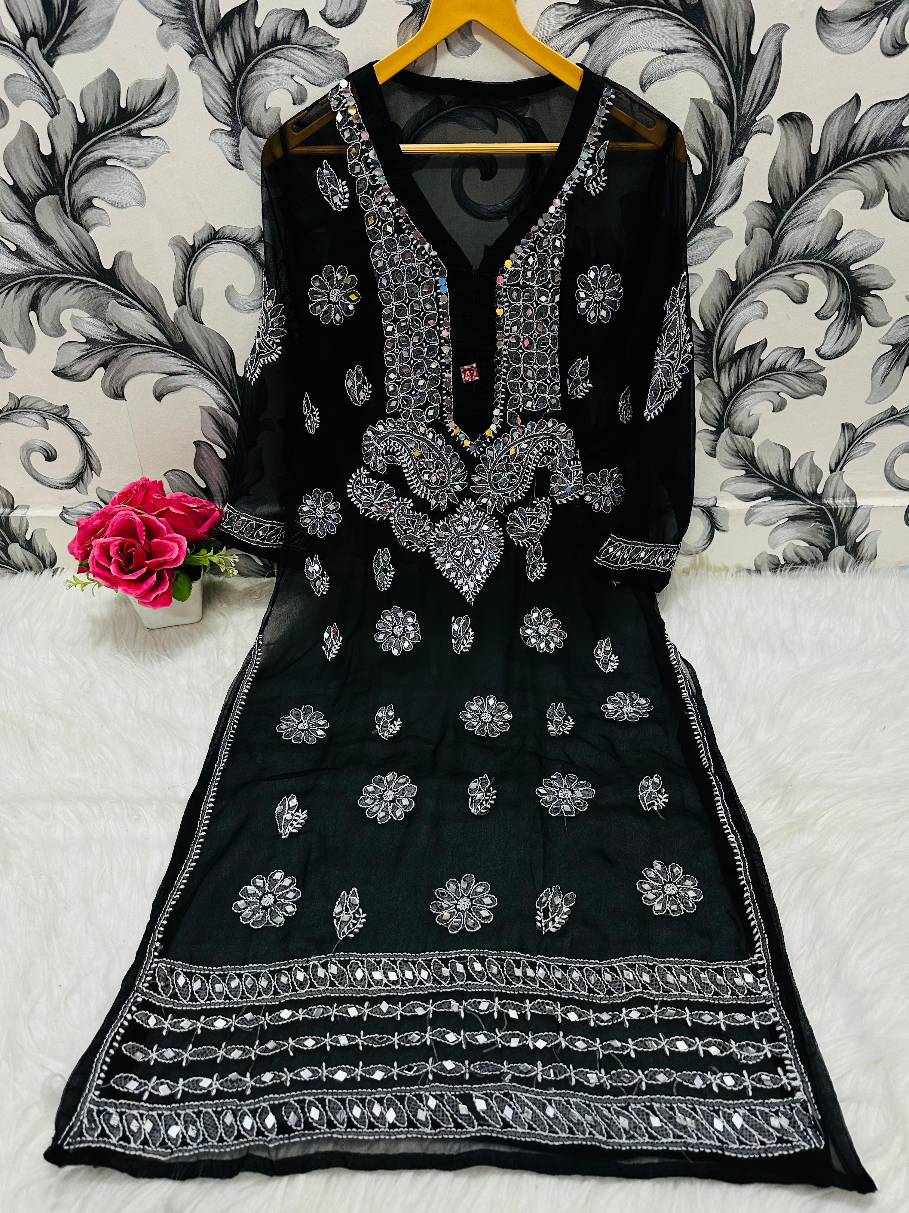 Heavy Gala Daman Mirror Kurta with inner