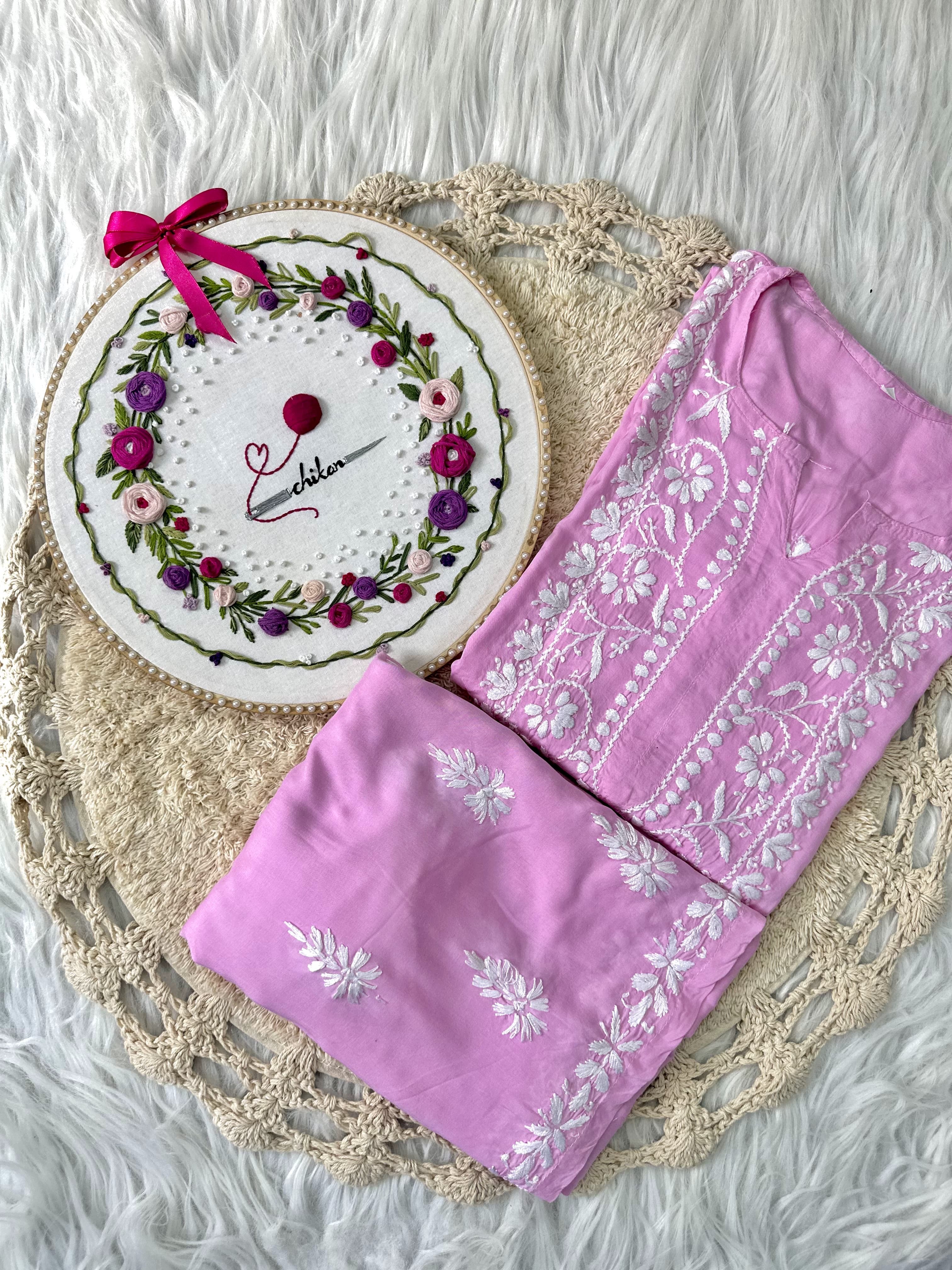 Zara Modal Cotton Embroidery Daman Combo