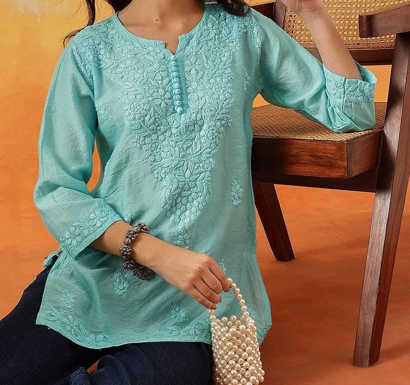 Chanderi Dyed Short Tops