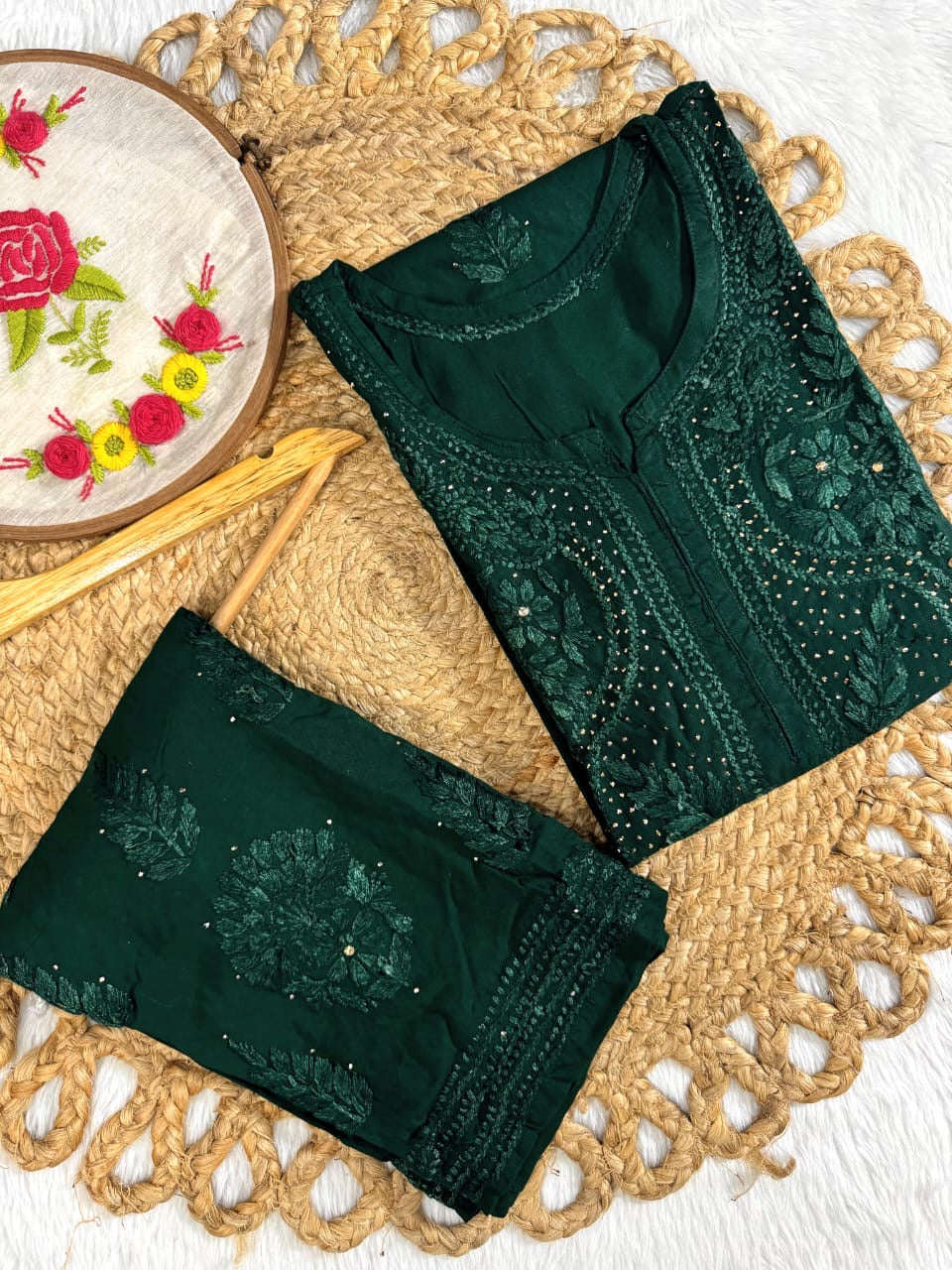 Zoya Rayon Muqaish Plazzo Combo 2pc