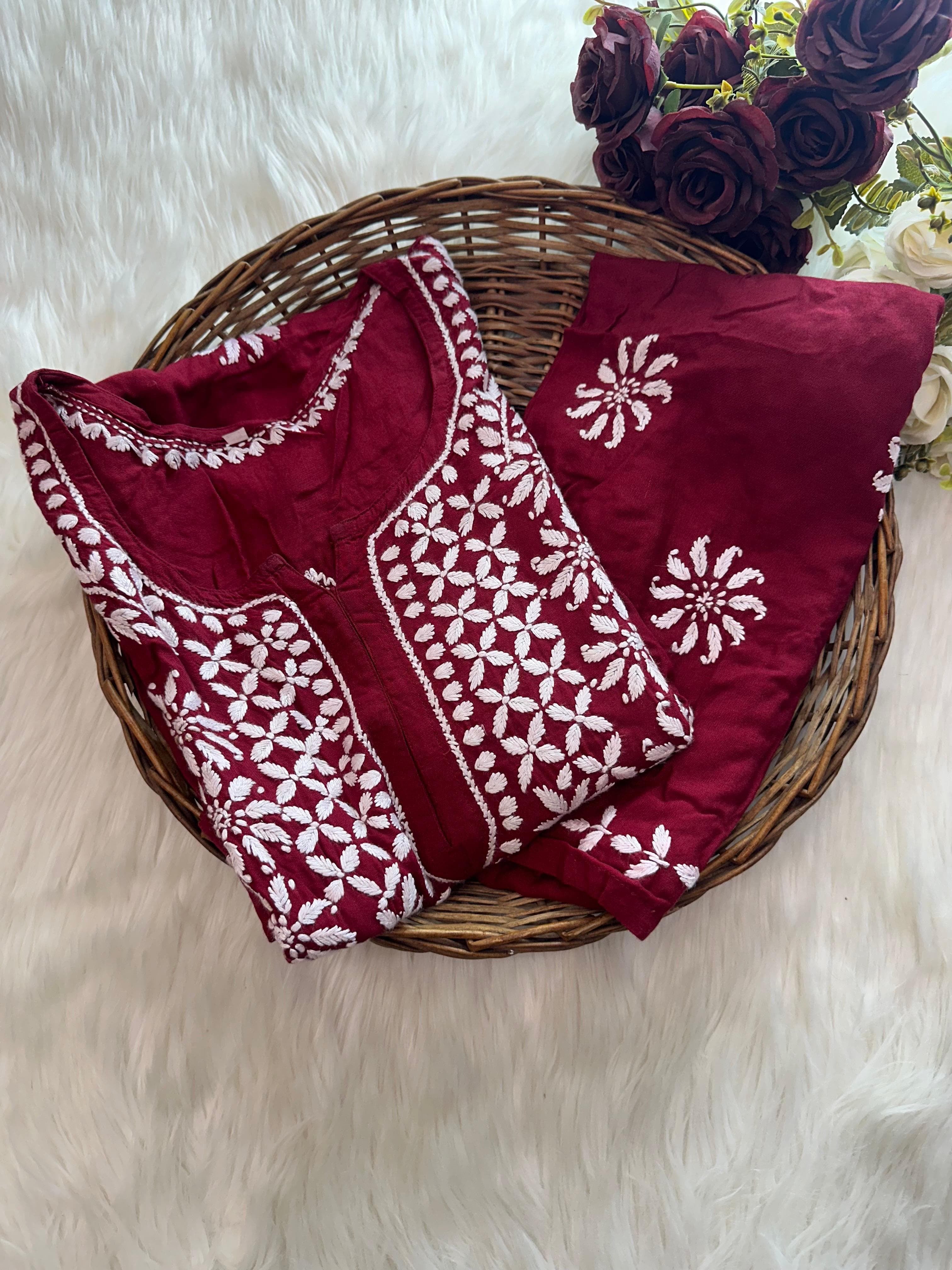 Soft & Stylish Ghaspatti Work kurta Plazzo