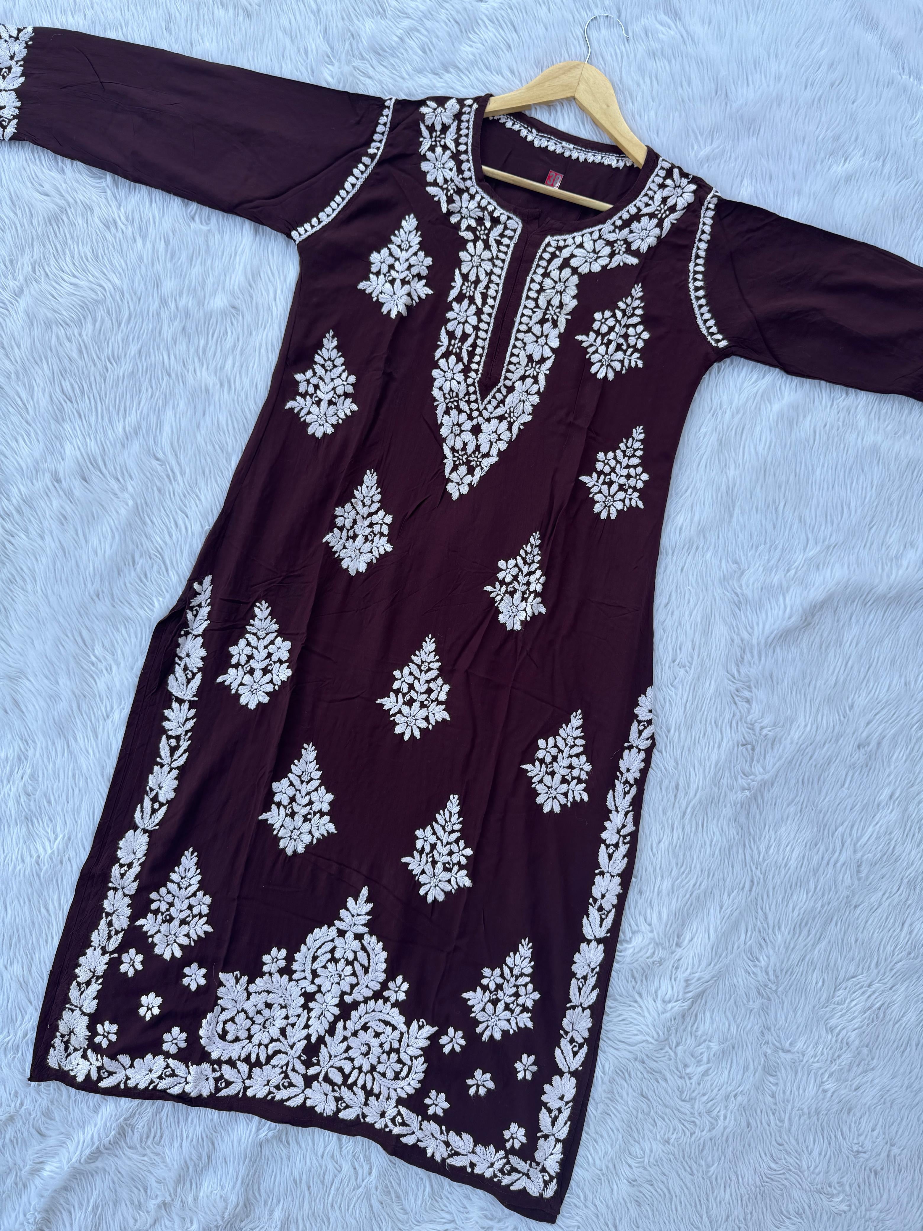 Heavy Modal Cotton Daman Handcrafted Kurta