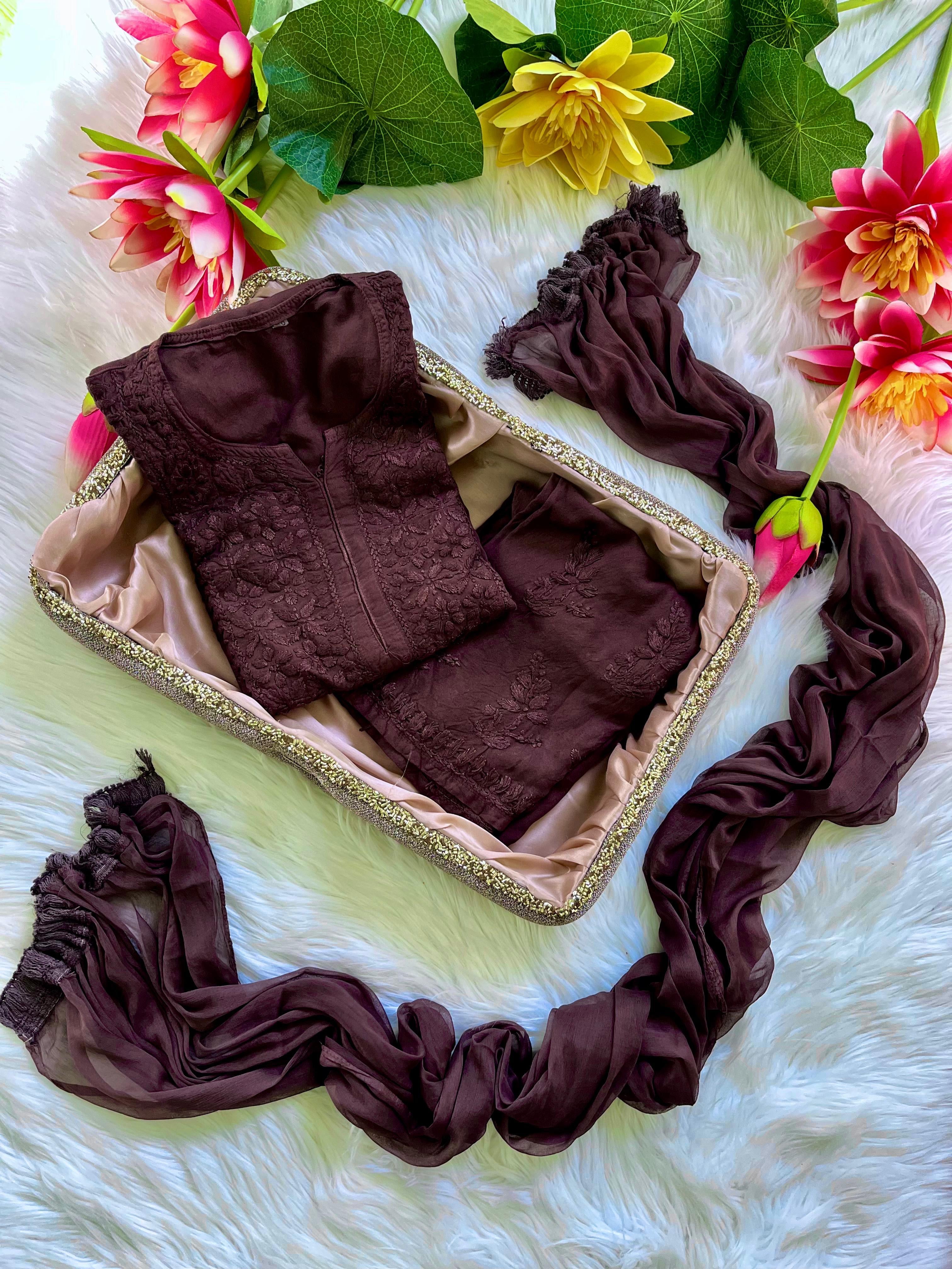 Zoya Rangrez Comfy 3pc Chikankari hand embroidered Set : Saba Ibrahim Inspired