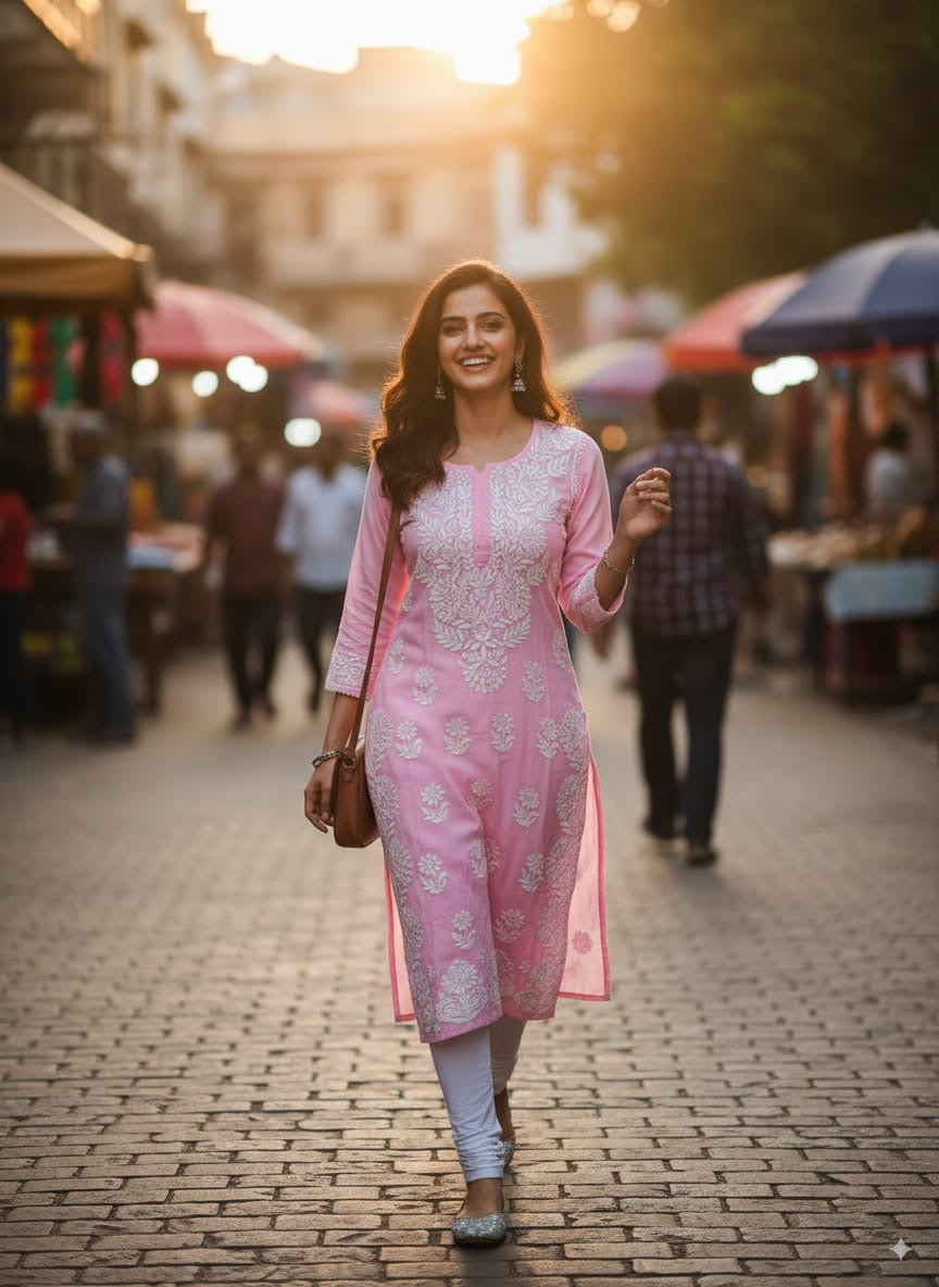 Beautiful Side Daman Heavy Work Kurti