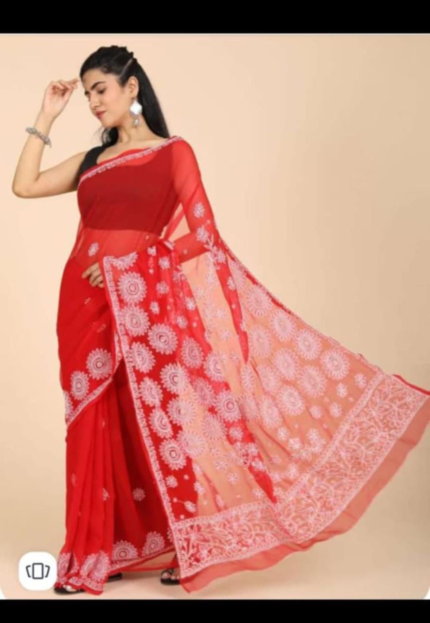 Buti Jalla palla georgette Saree with Blouse