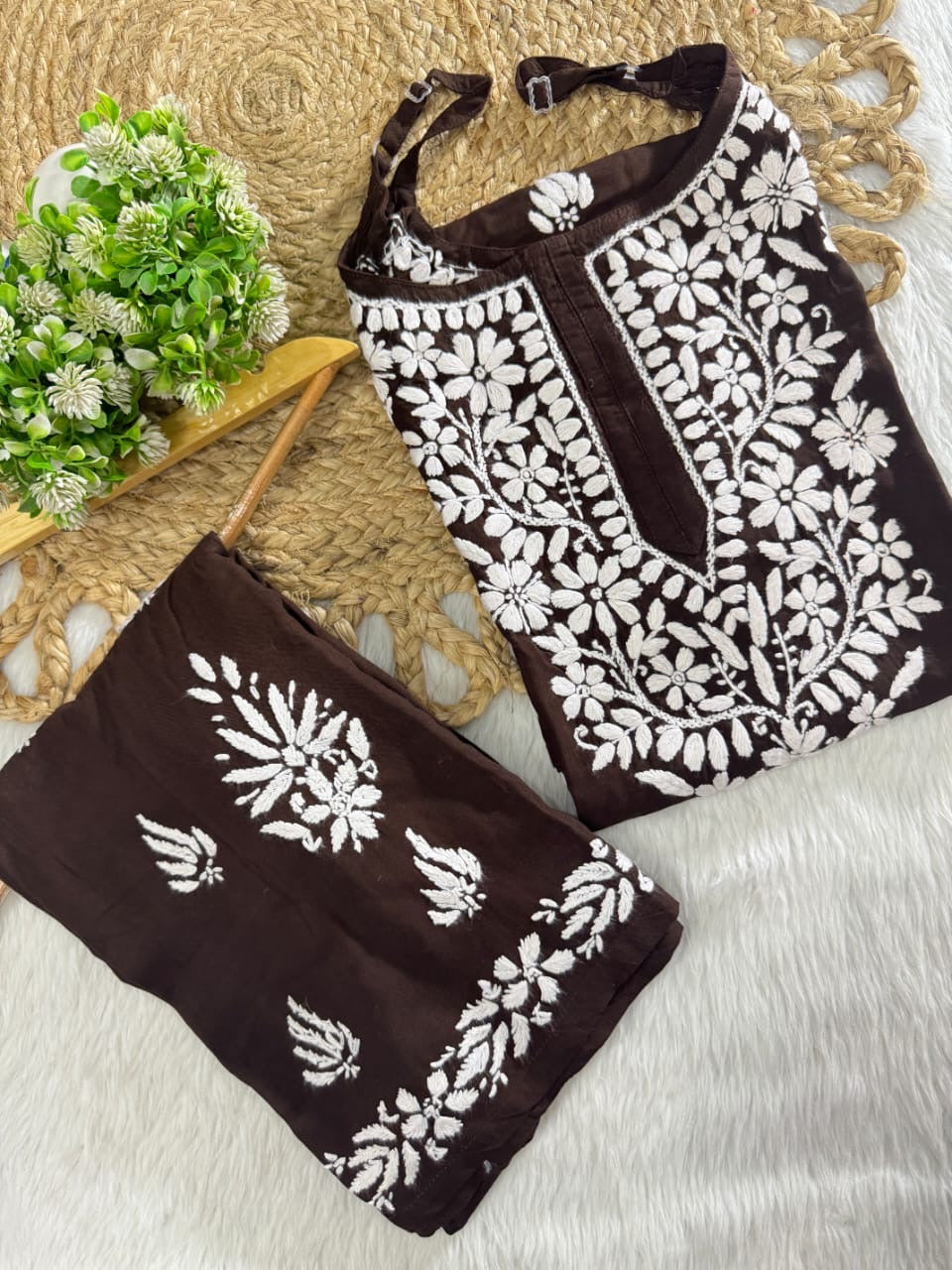 Sleeveless Rayon Kurti with Embroidery