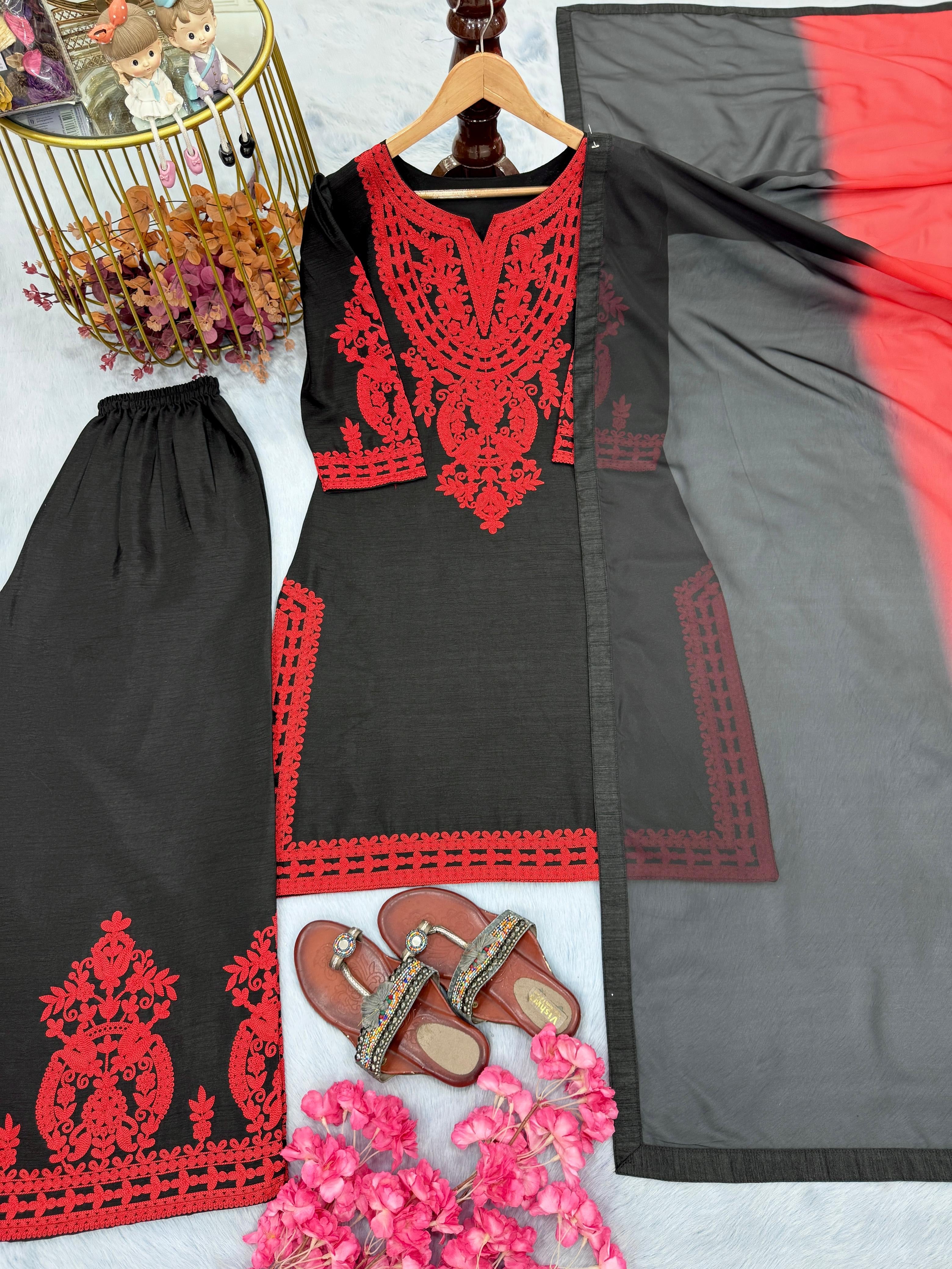 Hayaat Party Wear 3pc Pure Silk Set