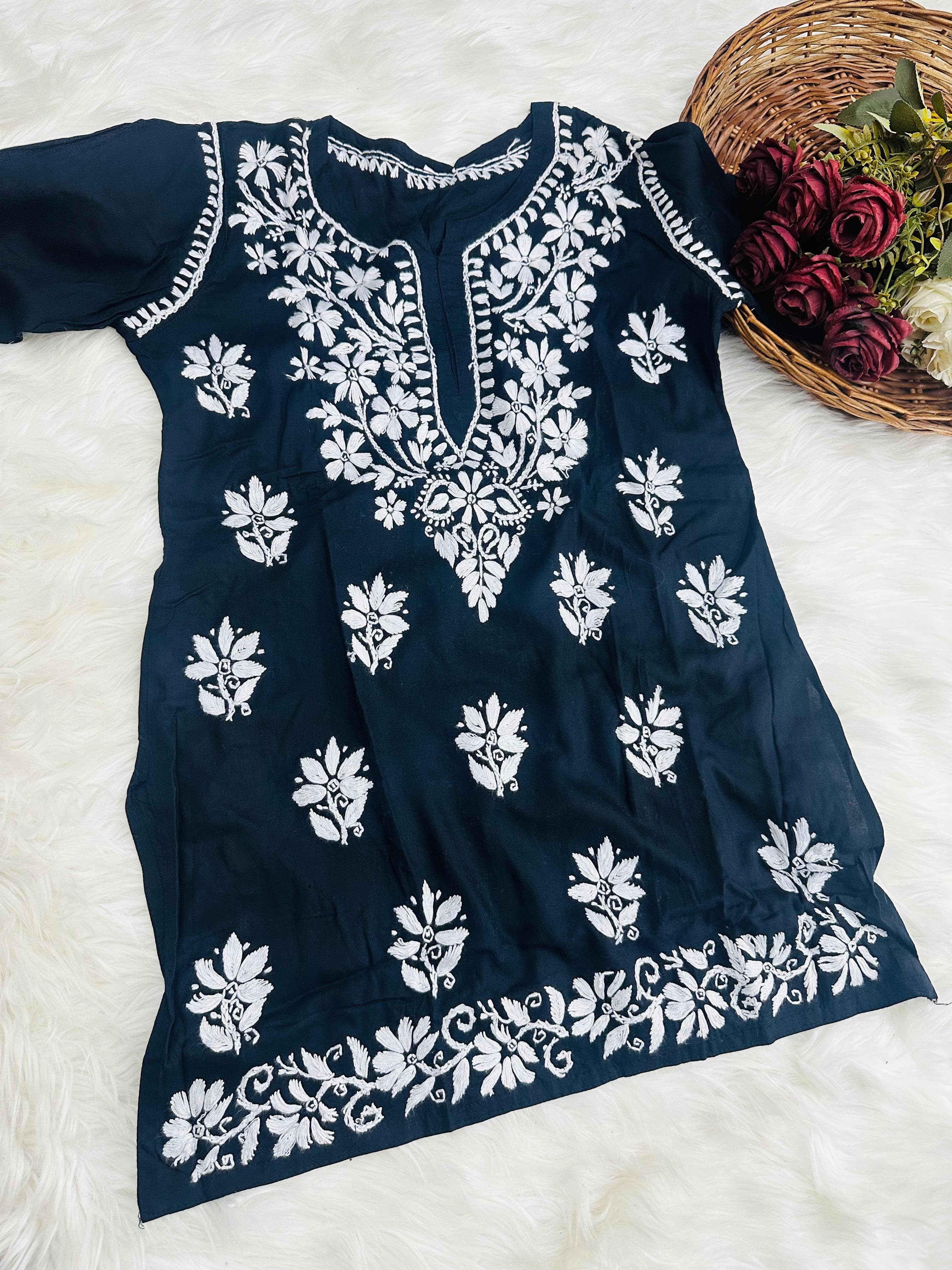 Soft Modal Hand embroidered Short Top