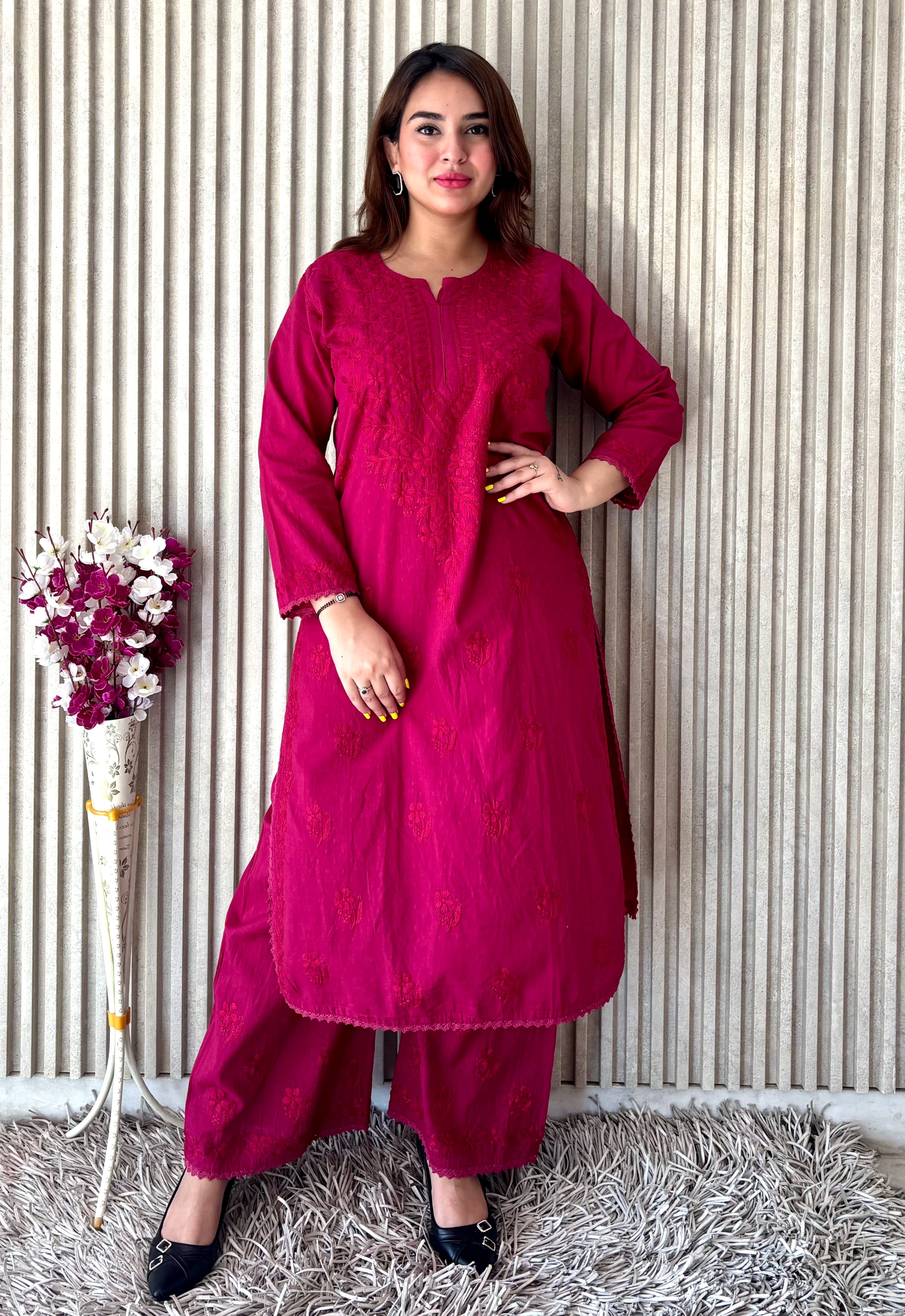 Ghass patti Dobby cotton Plazzo set