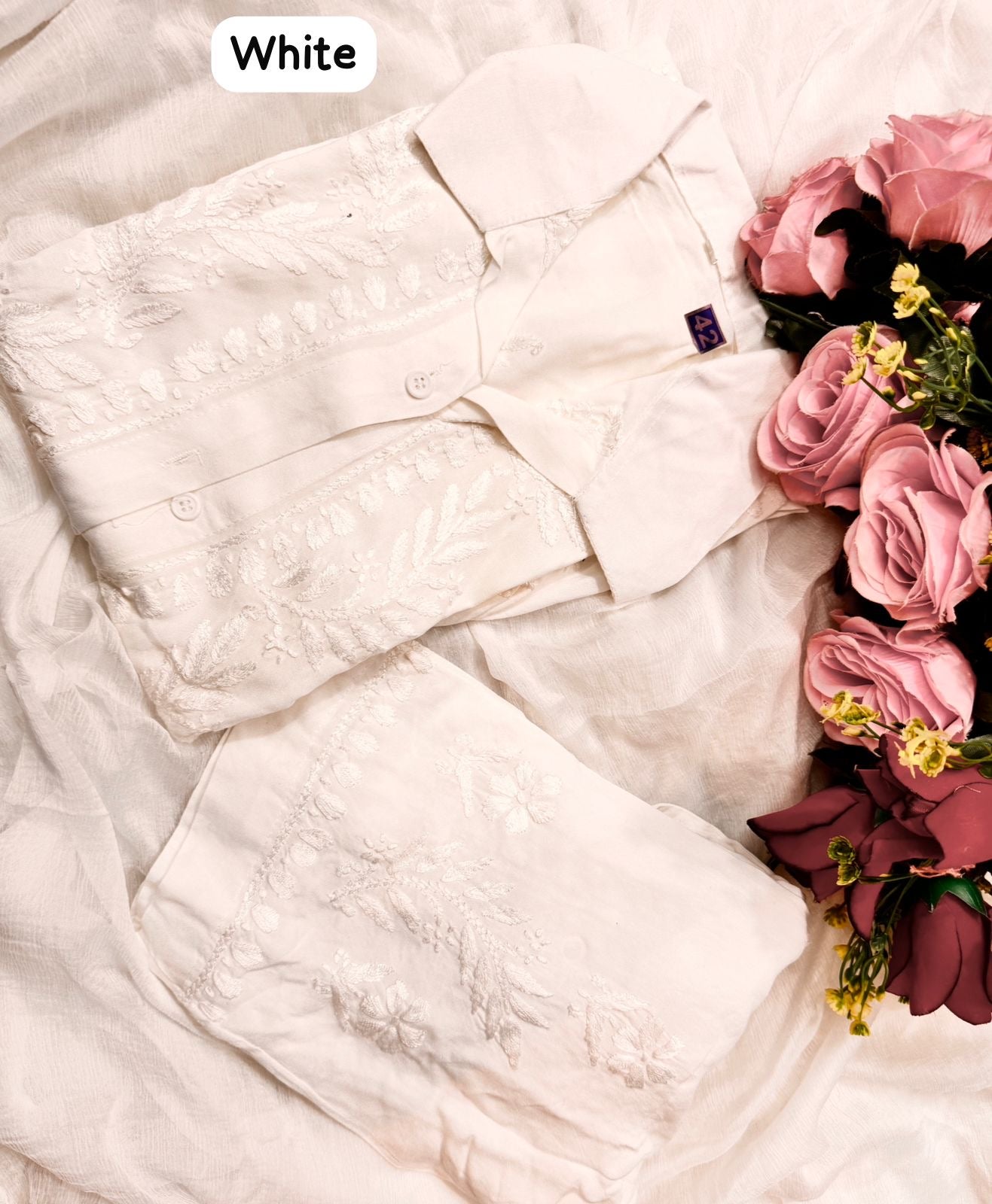 Modal Cotton Fine Embroidery Work Stylish Shirt Pant