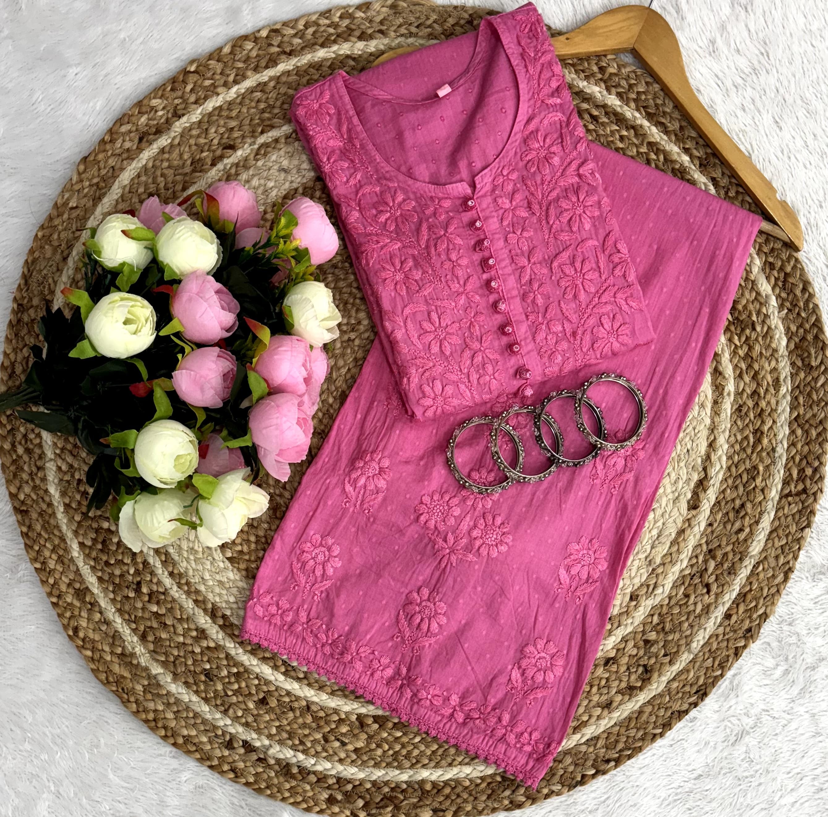 Lace Design Ghaspatti 3d worked chikankari