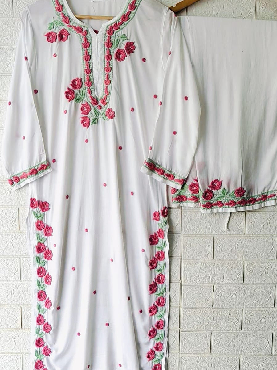 Inayat 3d Rose Threaded Kurta & Plazzo