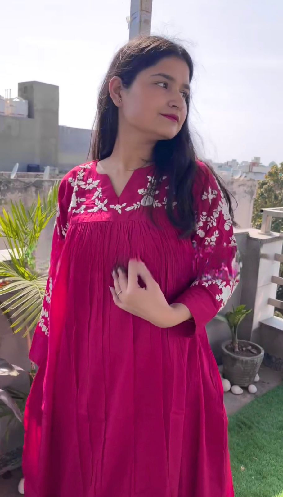 COTTON A-LINE GOWN WITH BEAUTIFUL BOTTOM 👗