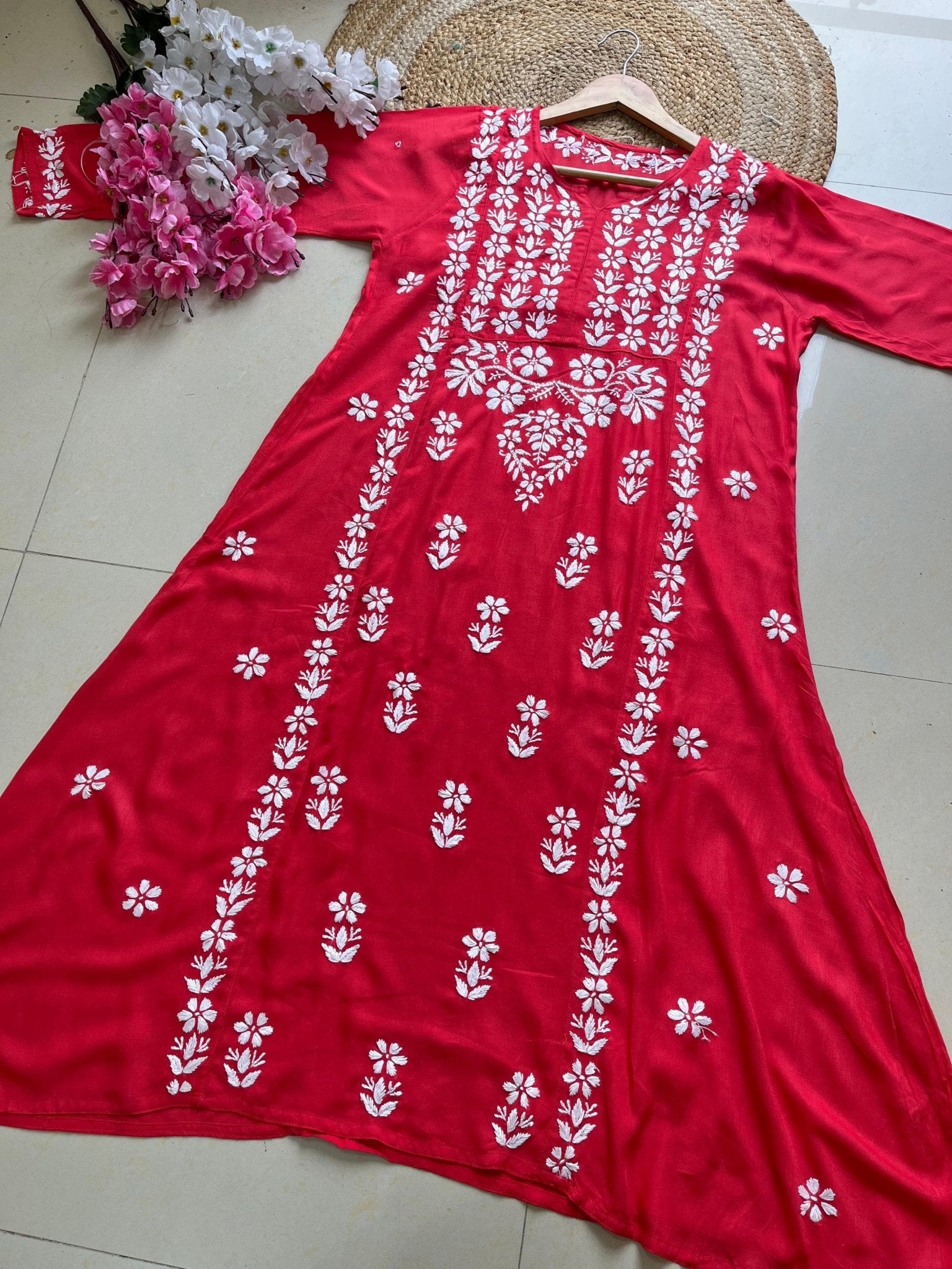 A line Rayon Elegant Gown - chikankariofficial