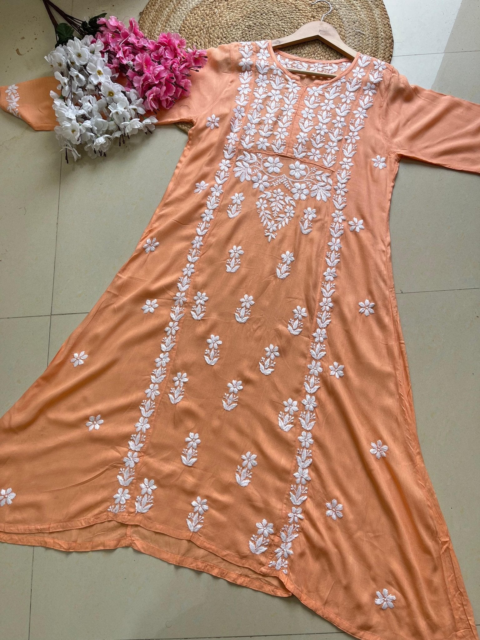 A line Rayon Elegant Gown - chikankariofficial