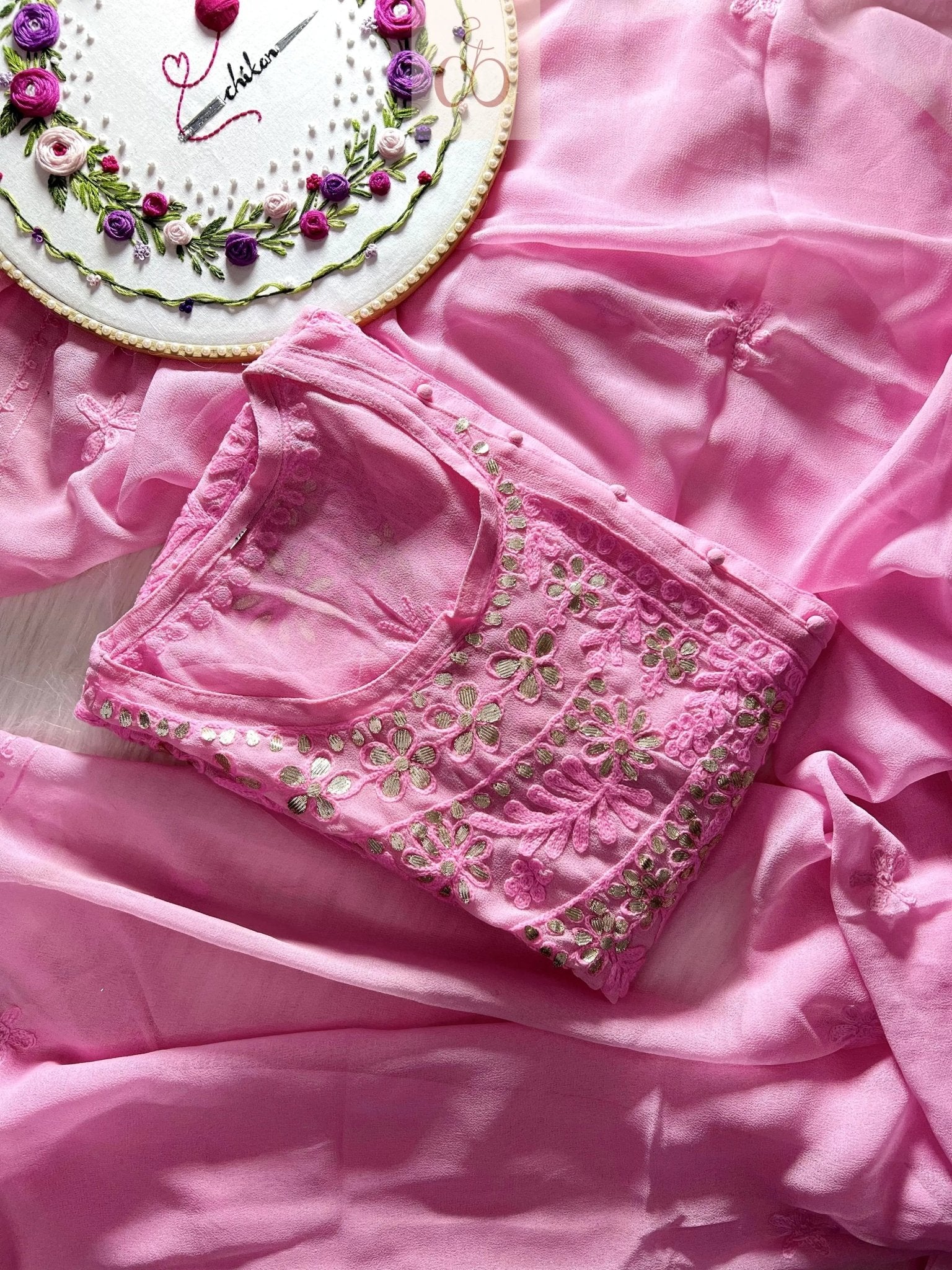 AaRi Work Angrakha with inner chikankari Edition - chikankariofficial