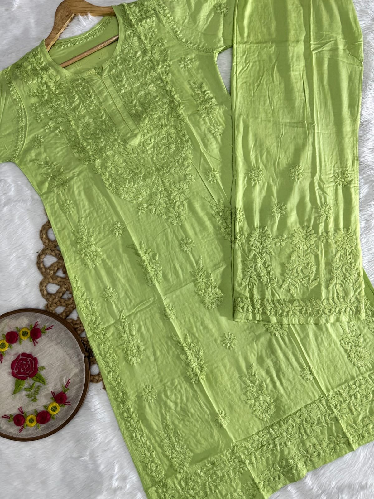 All new Modal Dyed Set - chikankariofficial