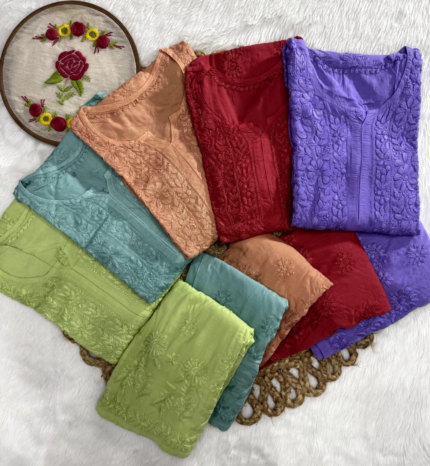 All new Modal Dyed Set - chikankariofficial