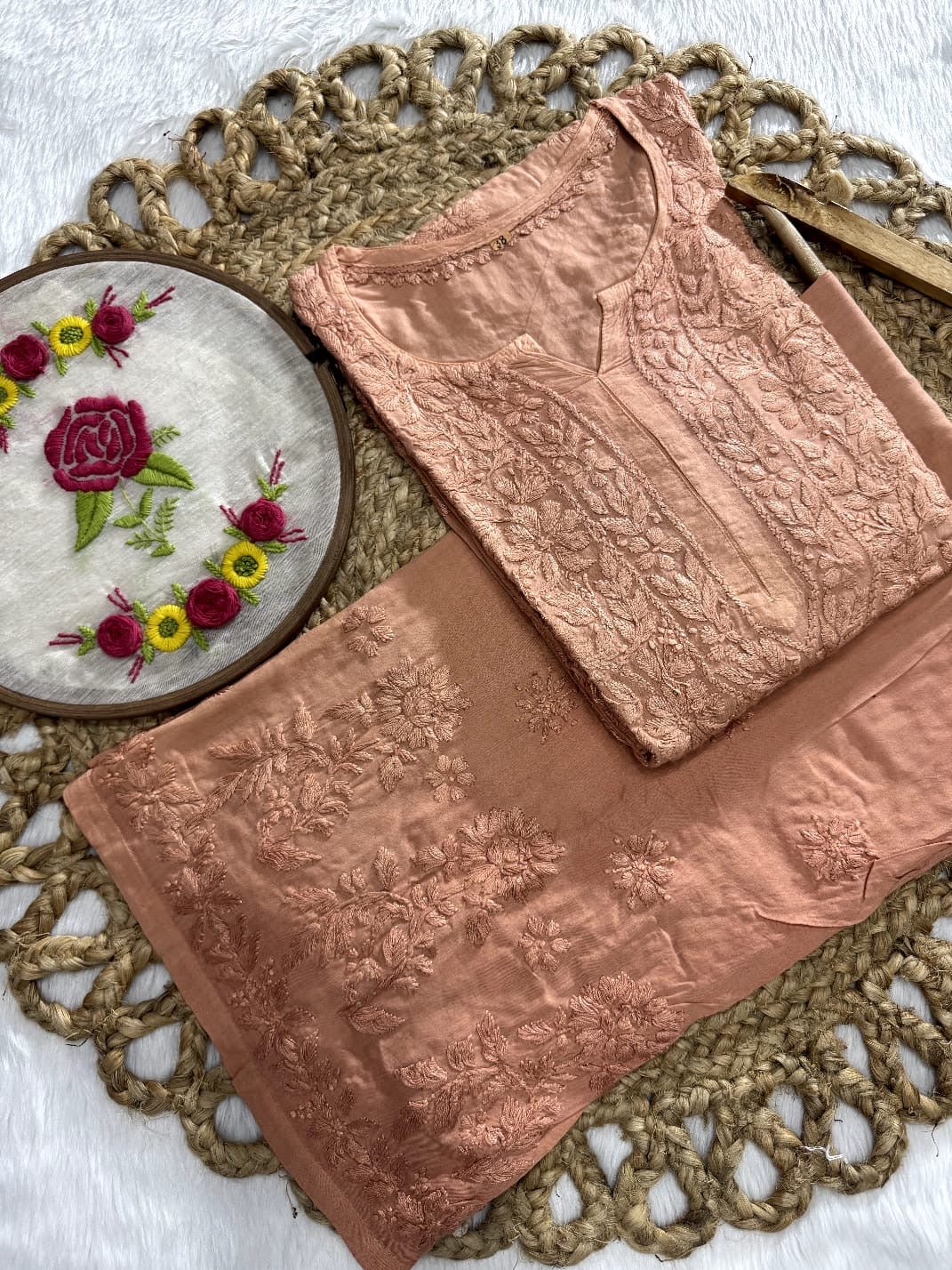 All new Modal Dyed Set - chikankariofficial