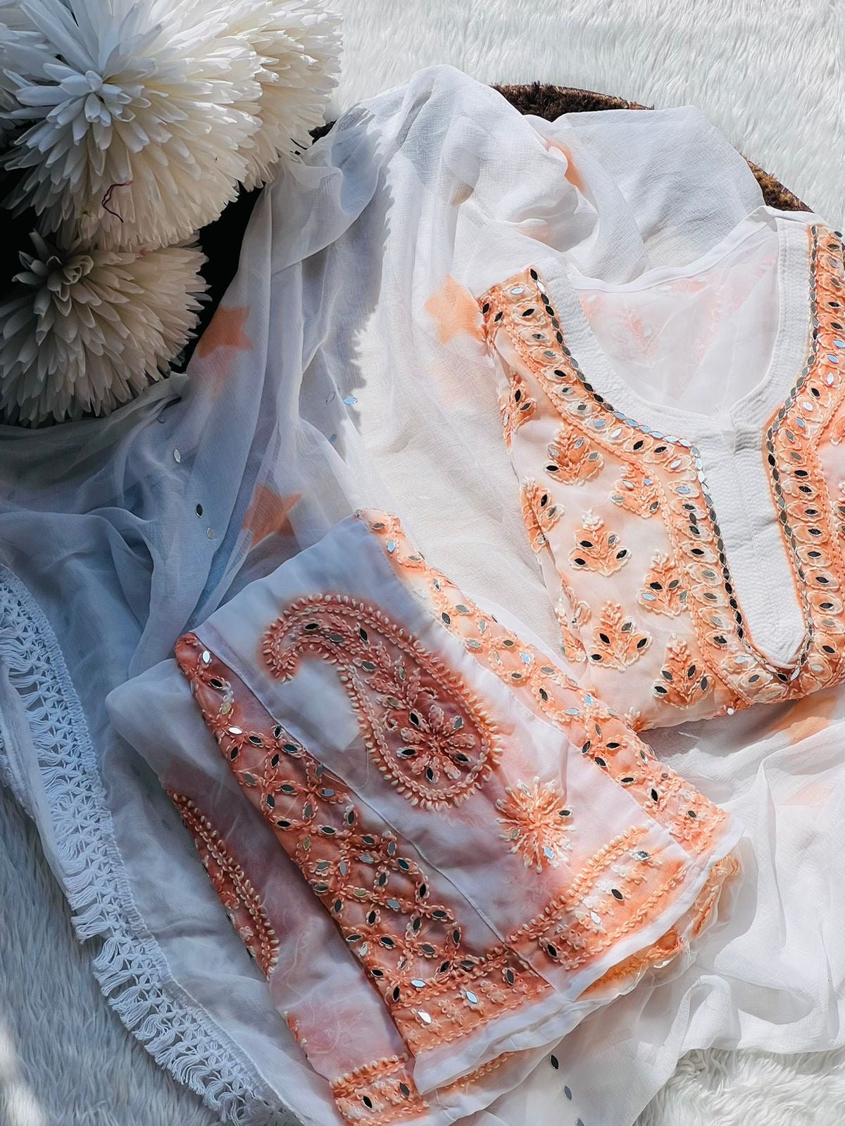 All New Spray printed Mirror 4pc Set Namrata special - chikankariofficial