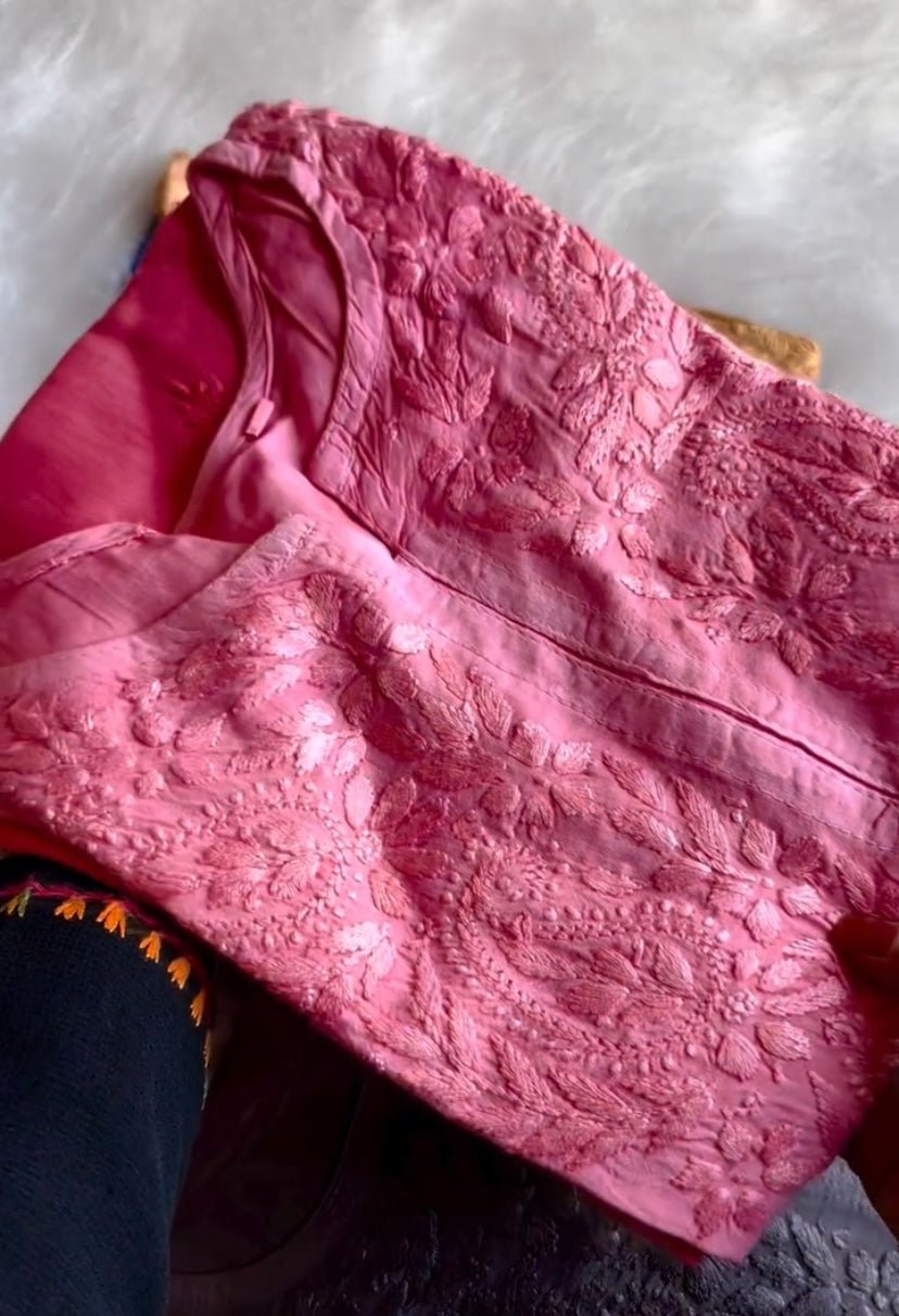 Anayat Rayon ombre Soft Chikankari kurti✨ - chikankariofficial