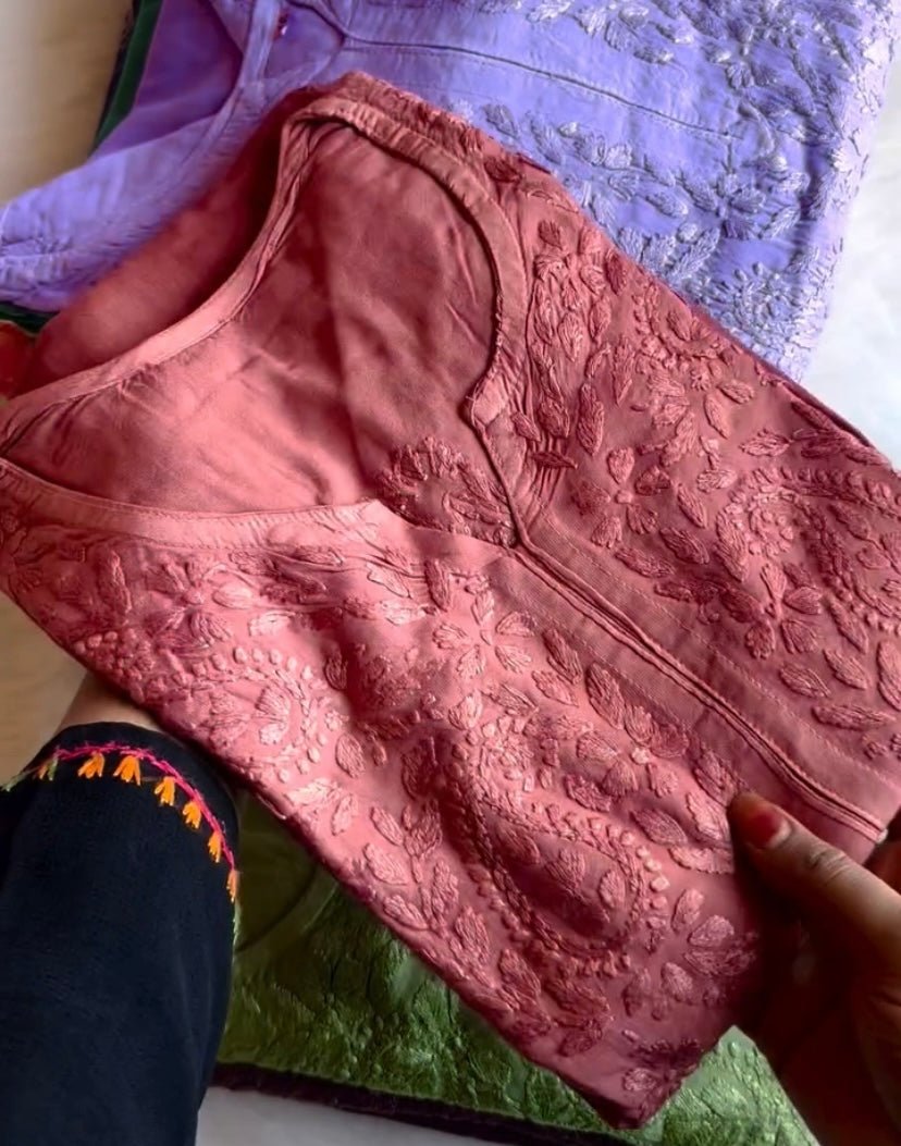 Anayat Rayon ombre Soft Chikankari kurti✨ - chikankariofficial