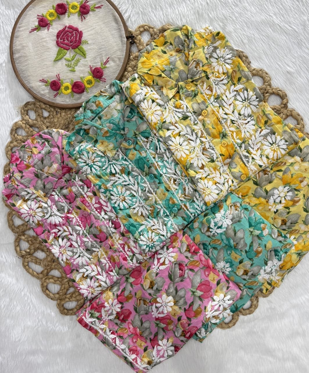 beautiful Mul Co - Ord A New Concept In Mul shirt with pant Set - chikankariofficial