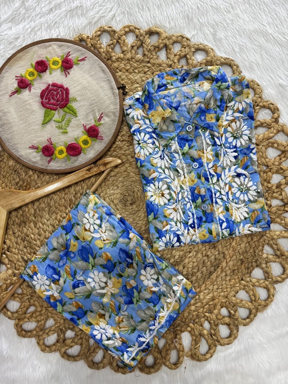 beautiful Mul Co - Ord A New Concept In Mul shirt with pant Set - chikankariofficial