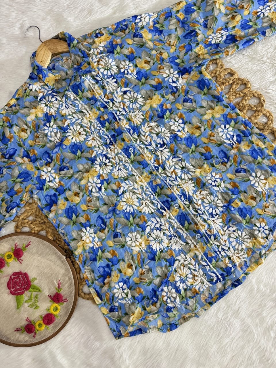 beautiful Mul Co - Ord A New Concept In Mul shirt with pant Set - chikankariofficial