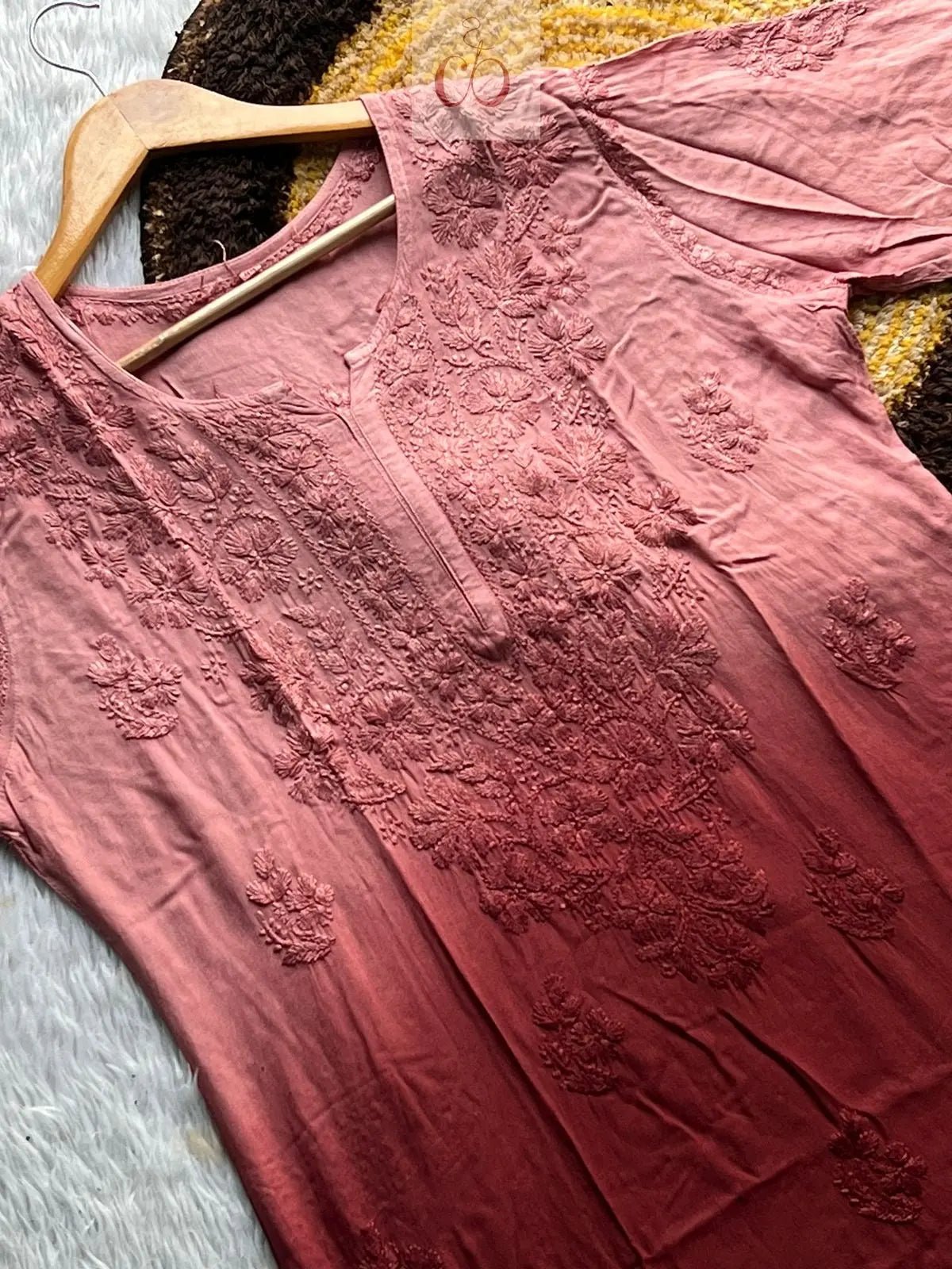 Beautiful Rayon Ombre Chikankari Speical 3pc set - chikankariofficial