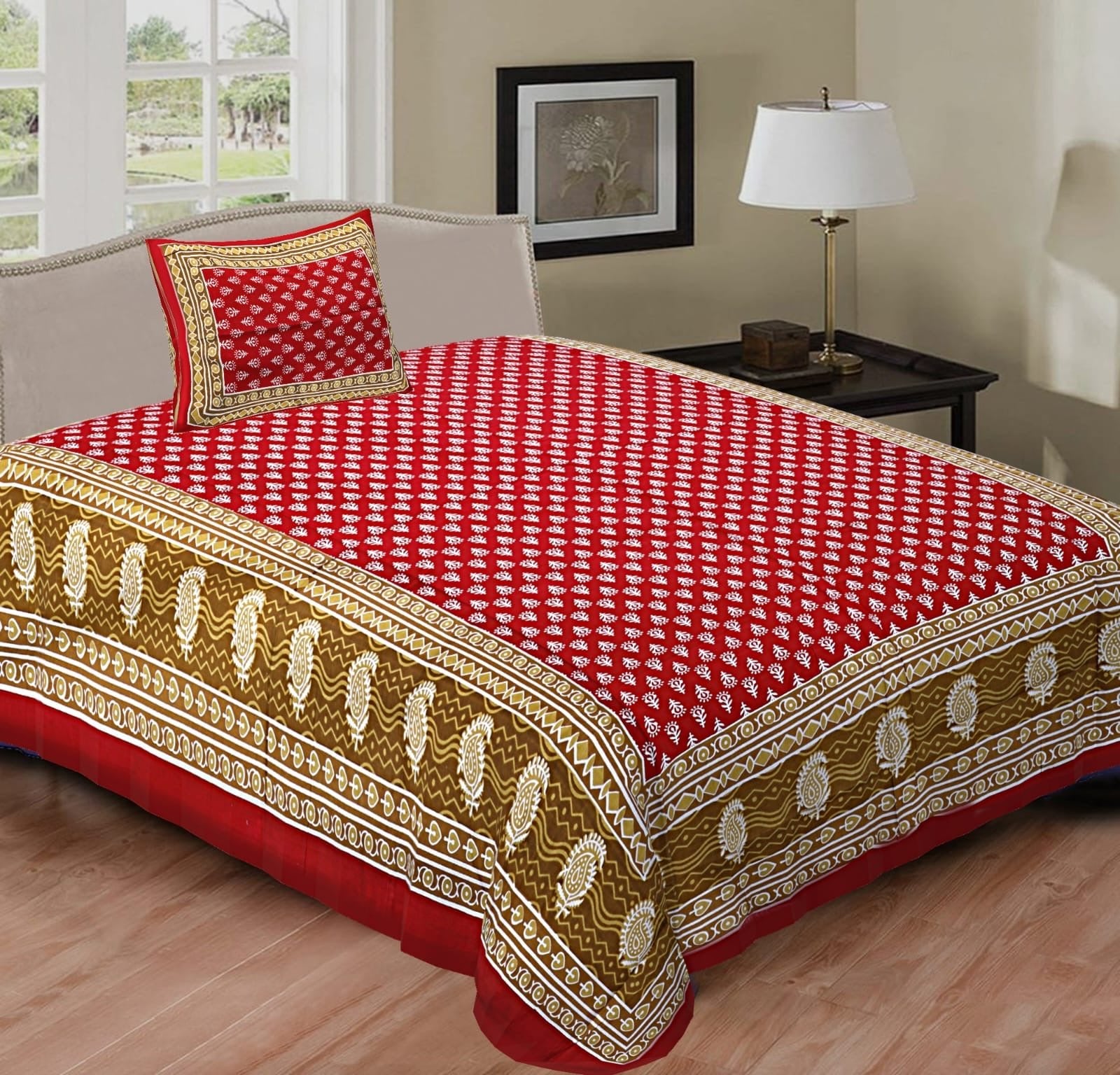Bedsheets with 1 Free pillow Cover - chikankariofficial