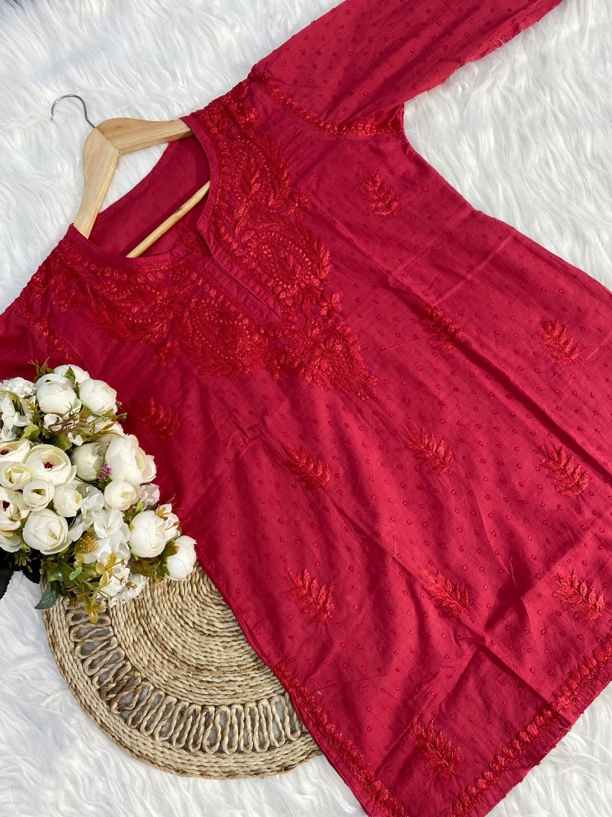 Butter Soft Dobby Cotton Short Tops - chikankariofficial