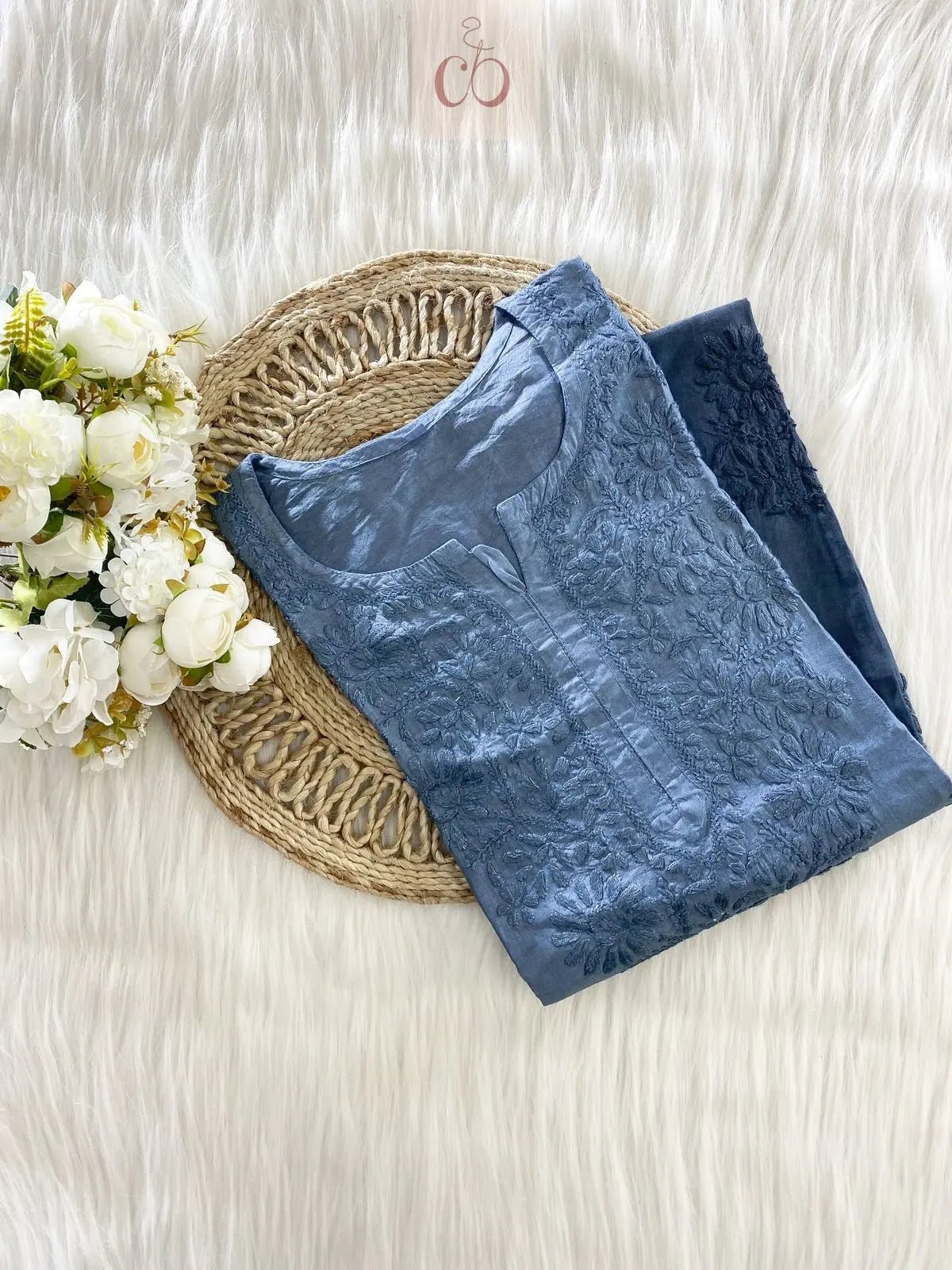 ButterSoft Chanderi HandCrafted Kurtis - chikankariofficial