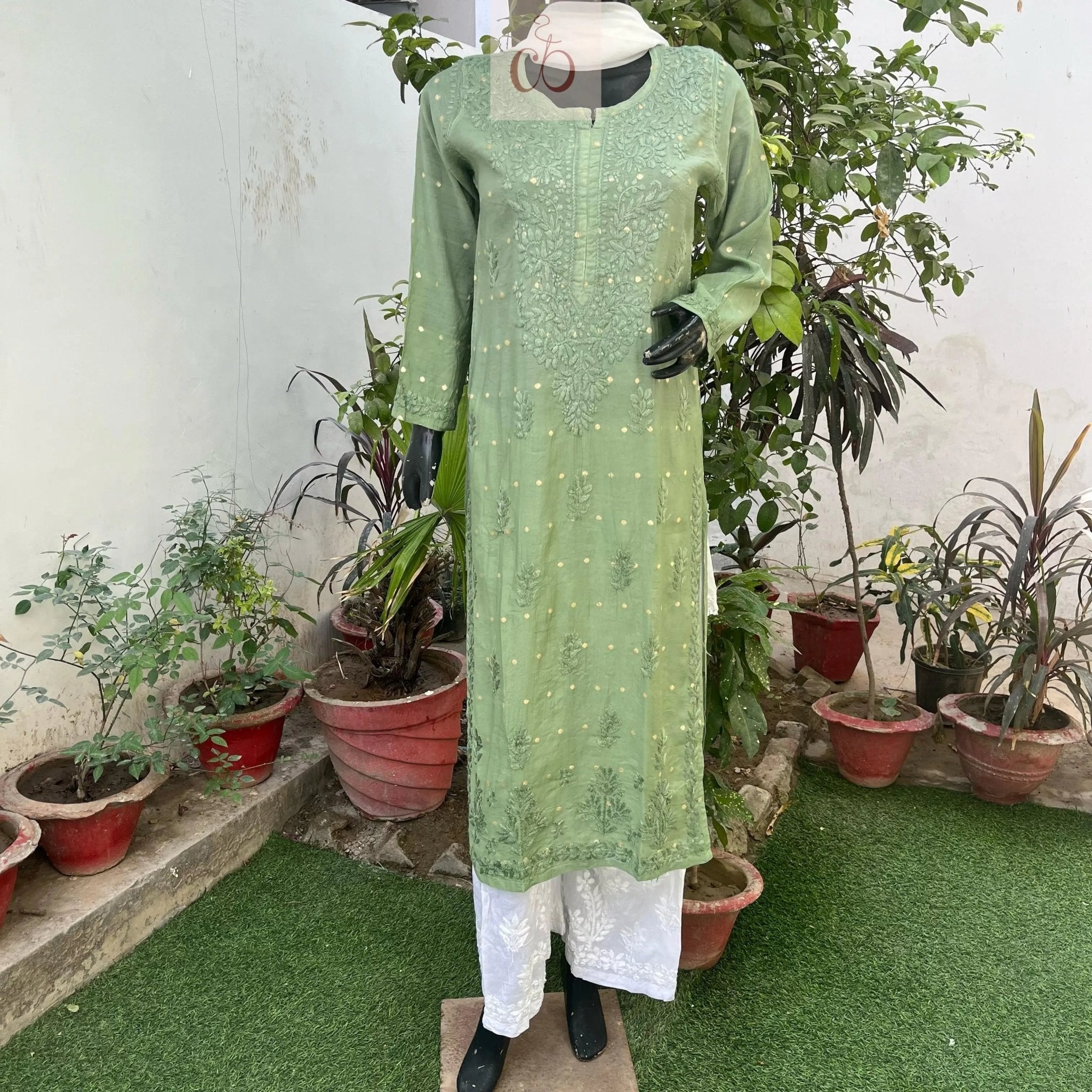 Chanderi Ombre Straight Kurta - chikankariofficial