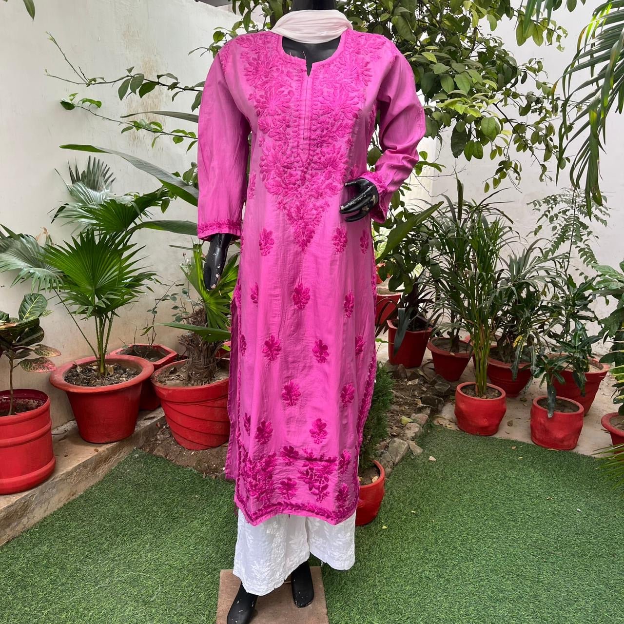 Chanderi Ombre Straight kurtis - chikankariofficial