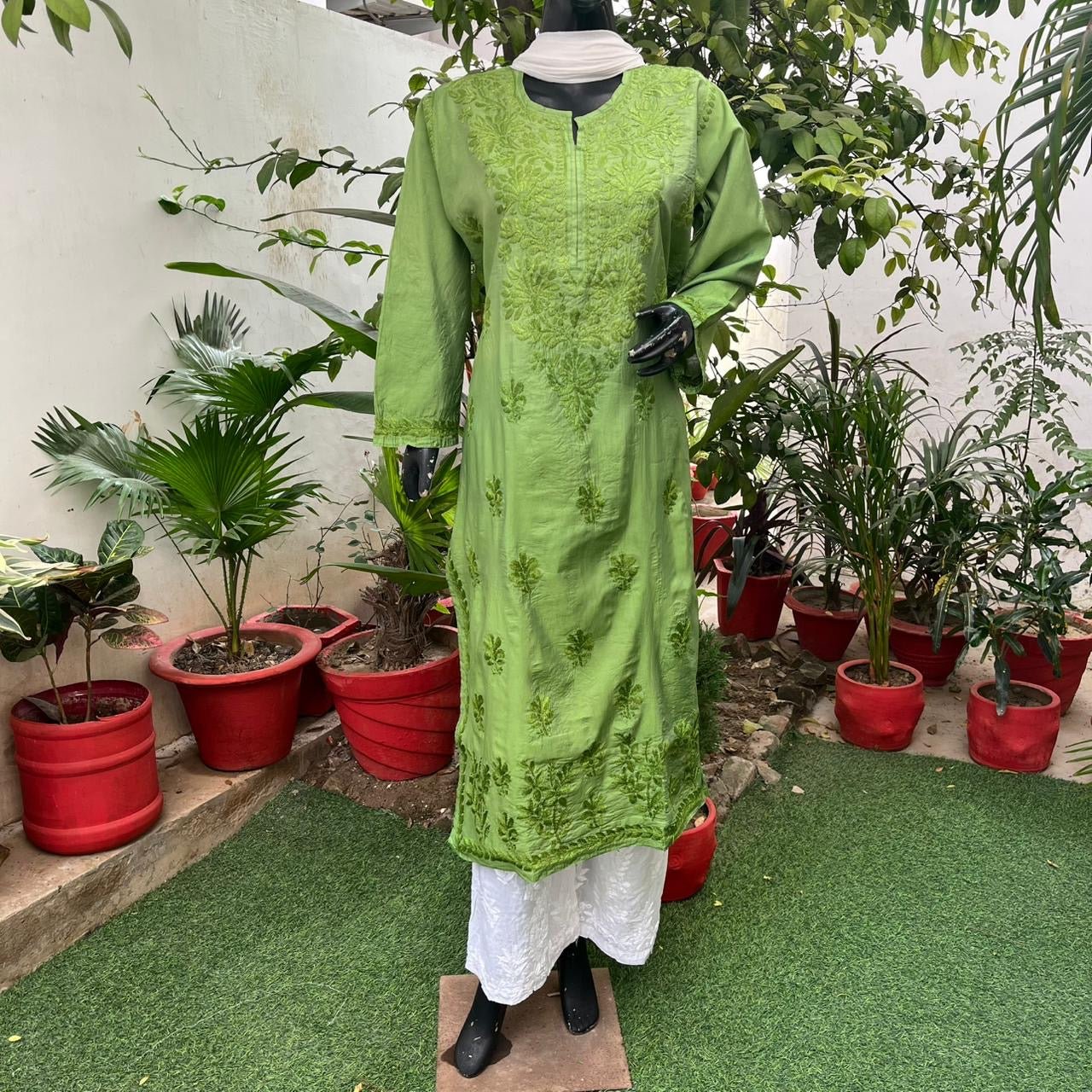 Chanderi Ombre Straight kurtis - chikankariofficial