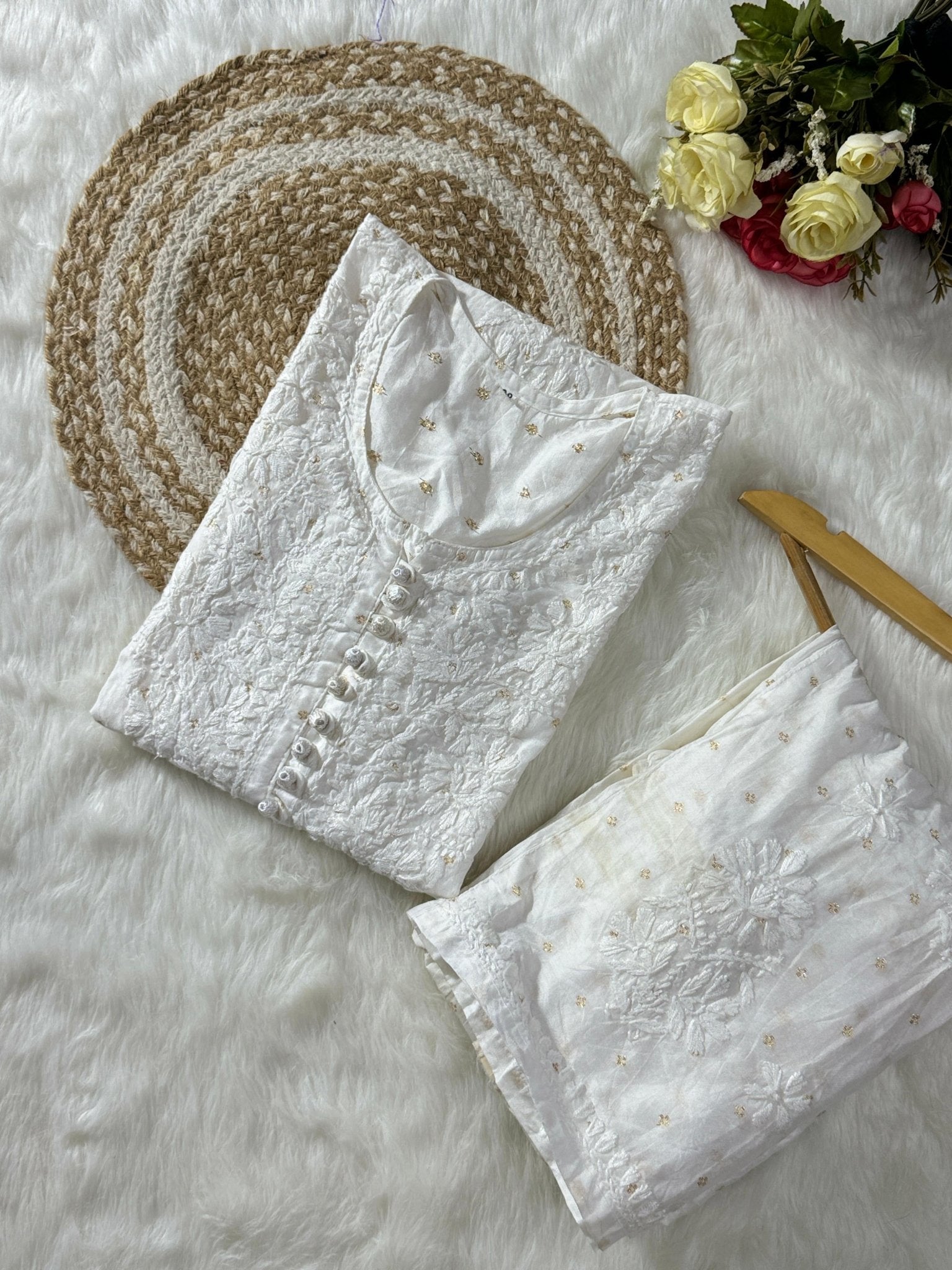 Chanderi Teeki Set ( Deepa Special) - chikankariofficial