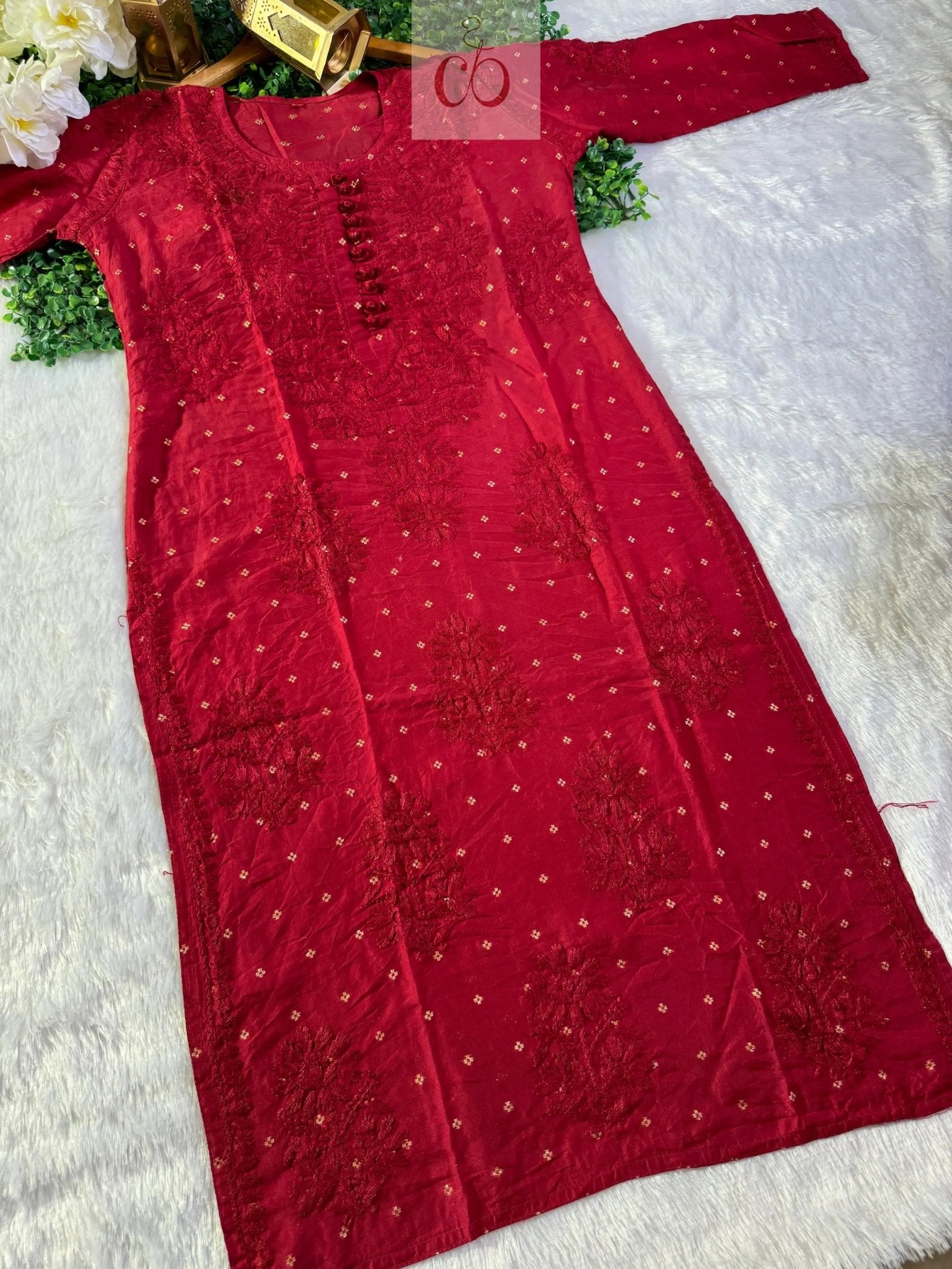 Chanderi Teeki Set ( Deepa Special) - chikankariofficial