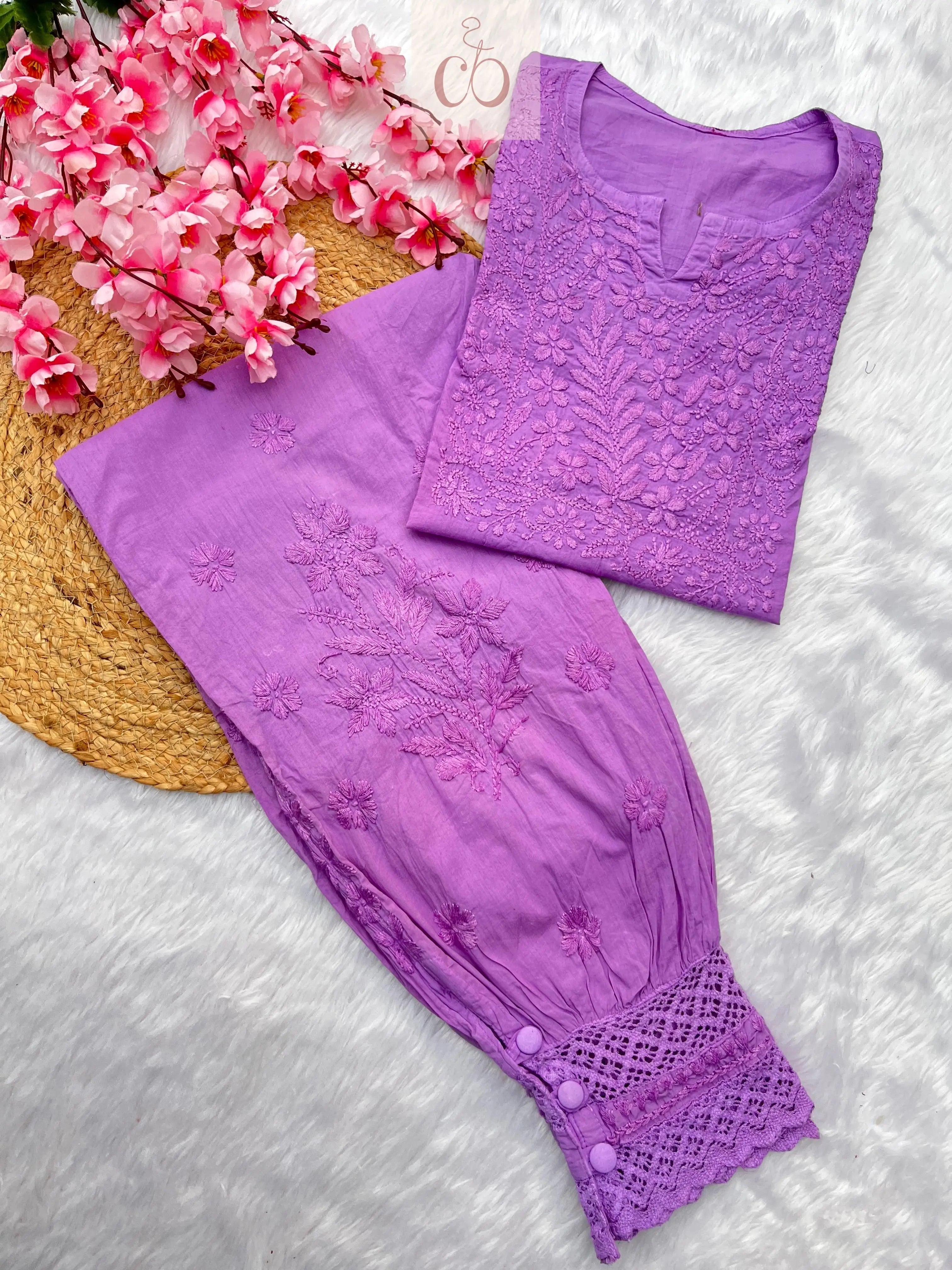 Chikankari Official 36 / purple Summer Special Afgani combo