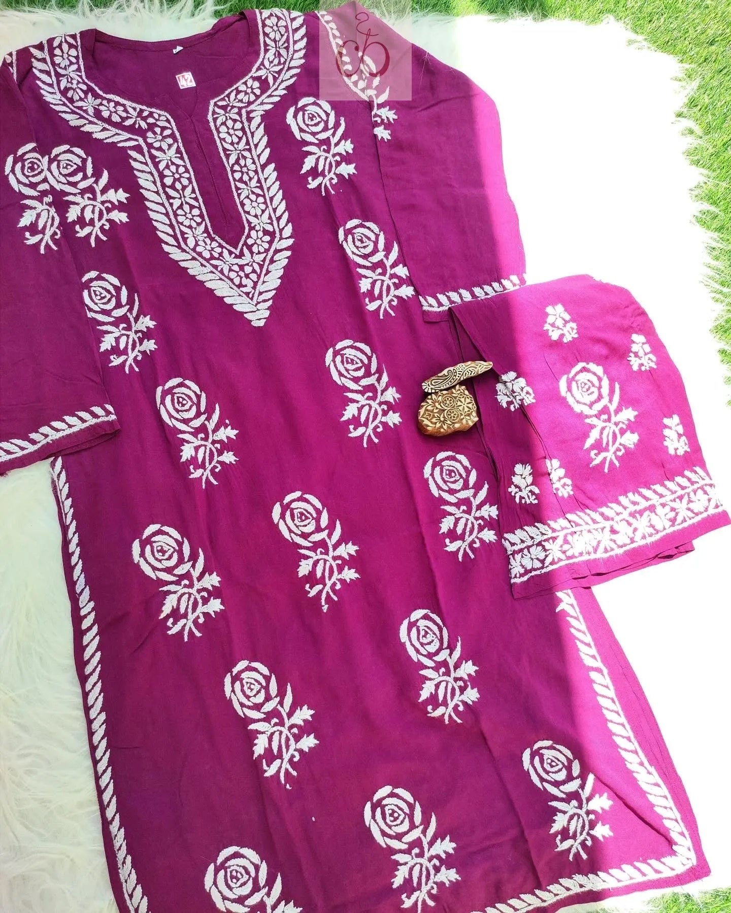 Chikankari Official 38 / hot pink Summer Special Modal chikankari Combo