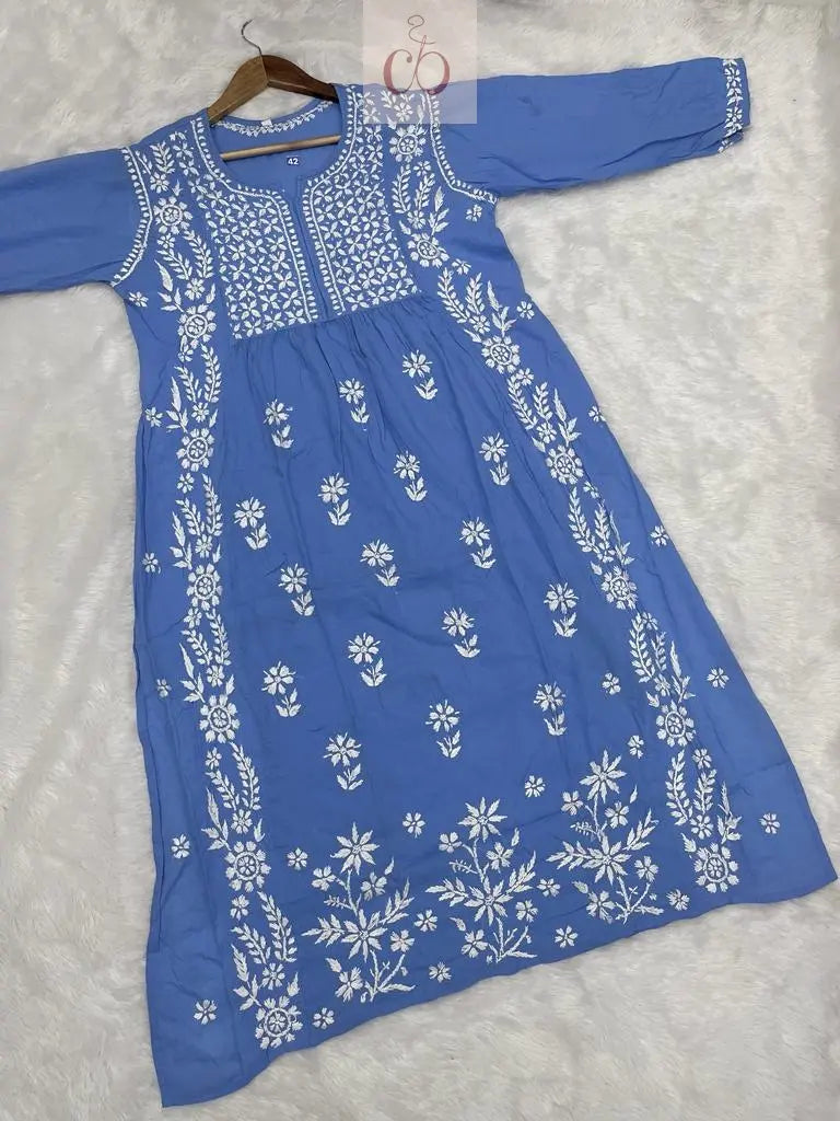 Chikankari Official Modal Nyra Cut Gown