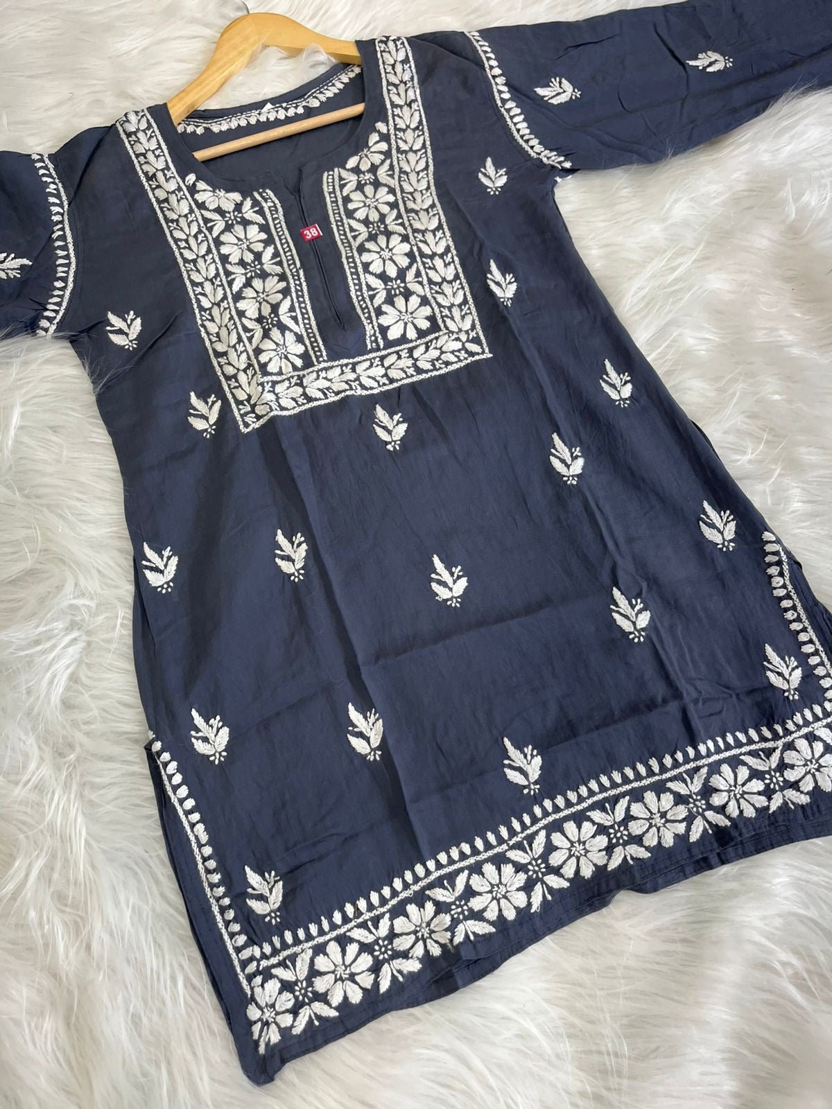 chikankariofficial 38 / denim Trendy Soft And Comfortable Modal Short Top