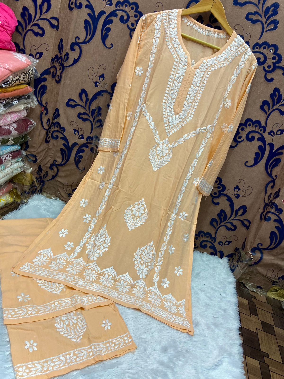 chikankariofficial Soft n silky Premium Reyon fabric Plazzo Set