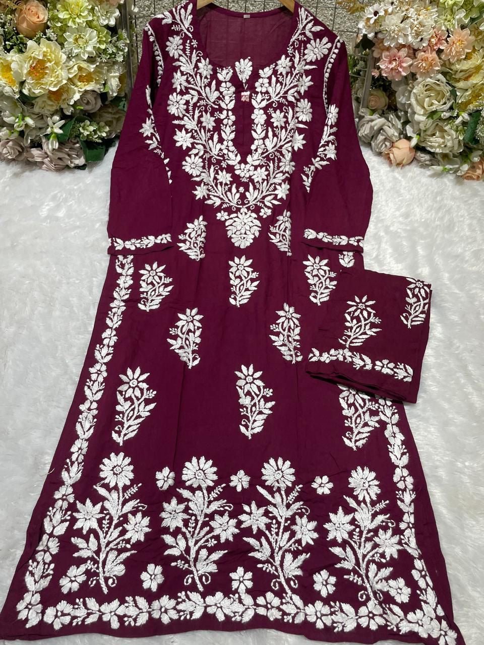 Daman Heavy Work Big Buta Modal set - chikankariofficial