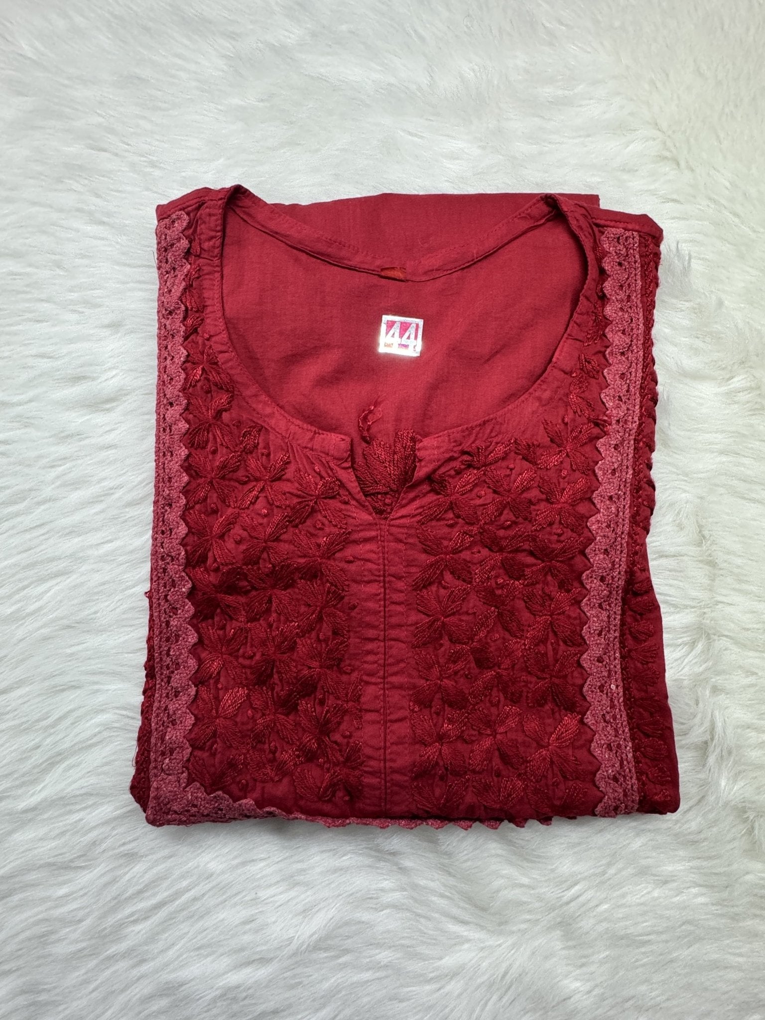 Designer Mul Short Top - chikankariofficial