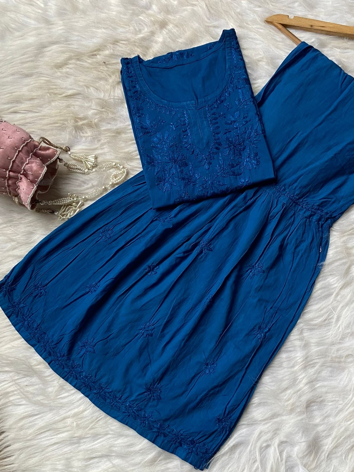 Dyed Cotton Short Gharara Top - chikankariofficial