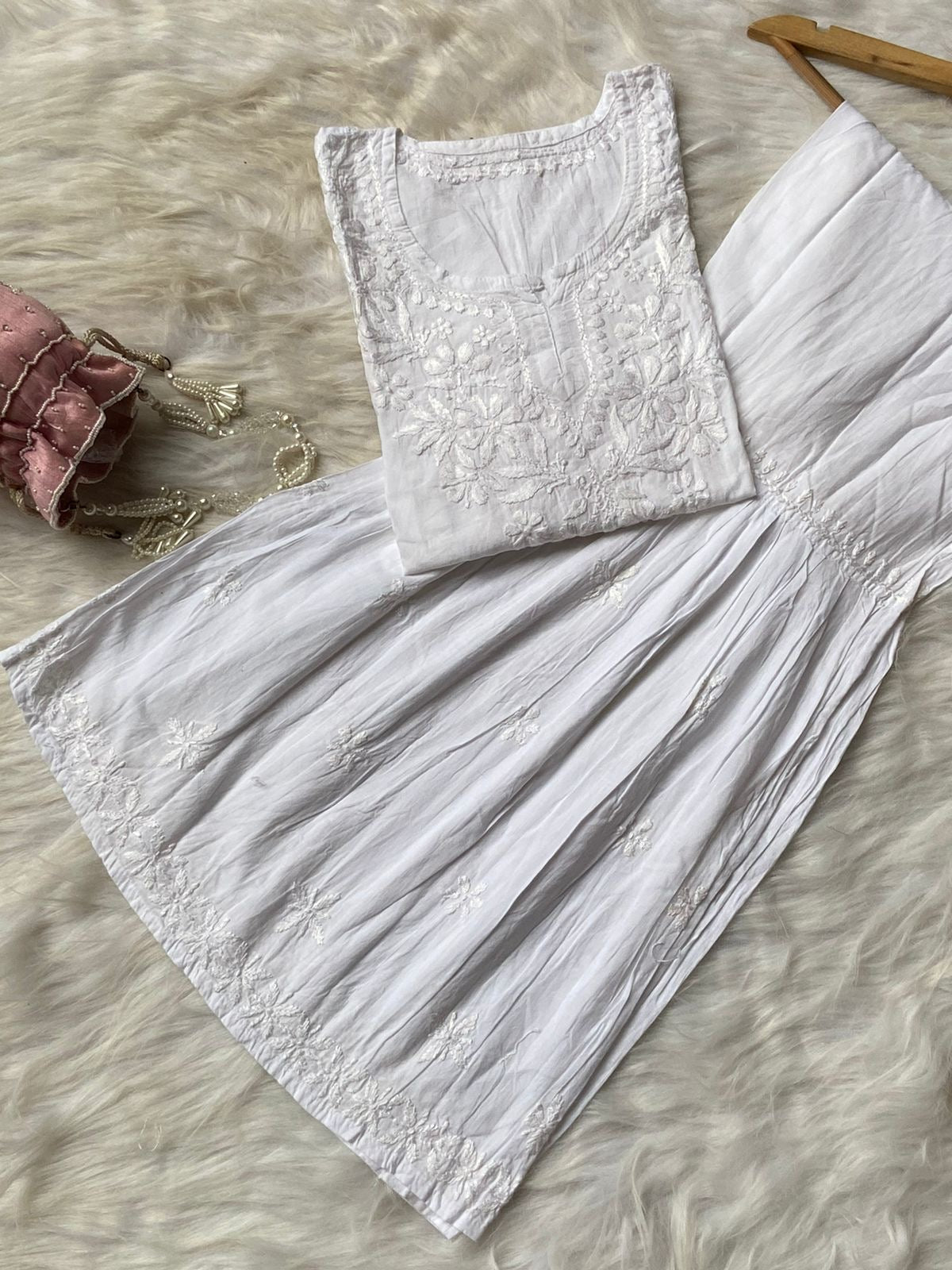 Dyed Cotton Short Gharara Top - chikankariofficial