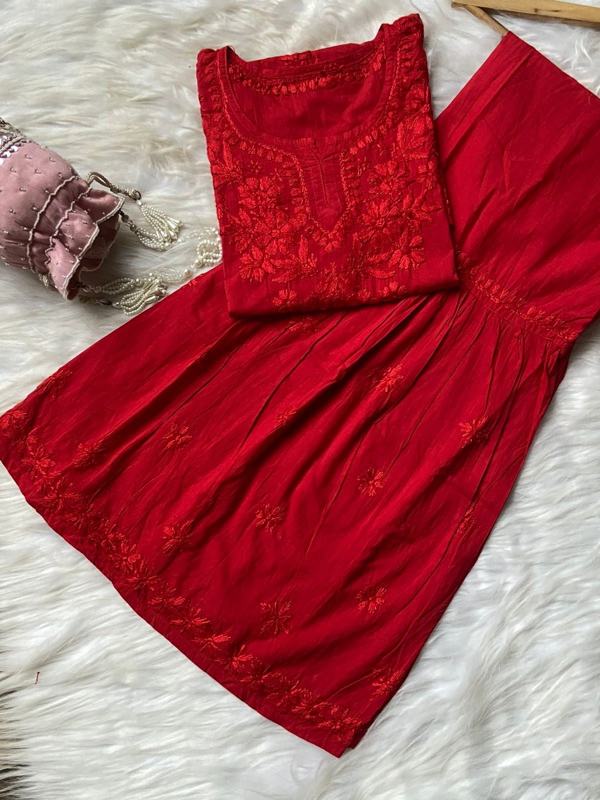 Dyed Cotton Short Gharara Top - chikankariofficial